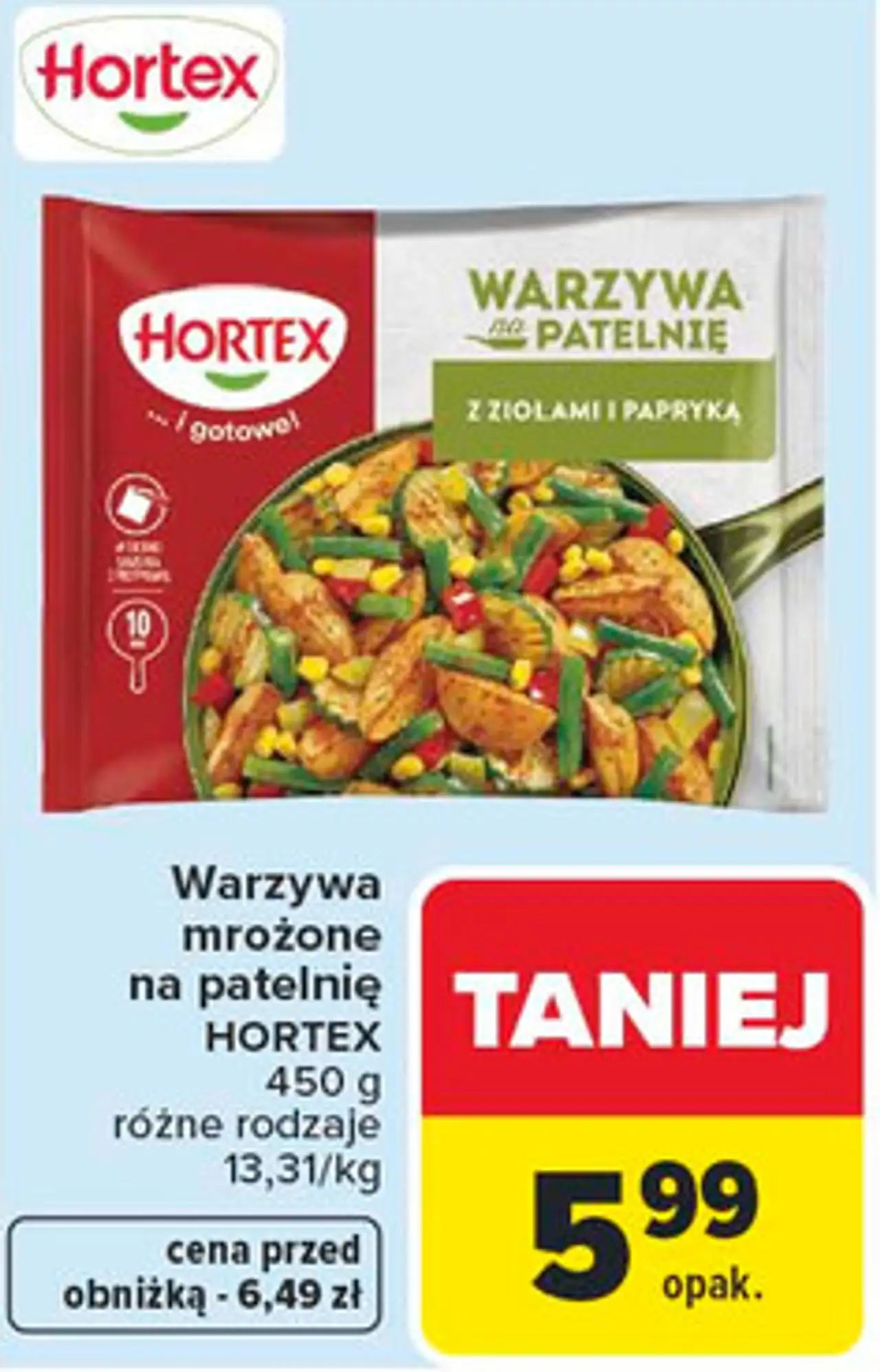Warzywa mrożone na patelnię HORTEX 450 g różne rodzaje
