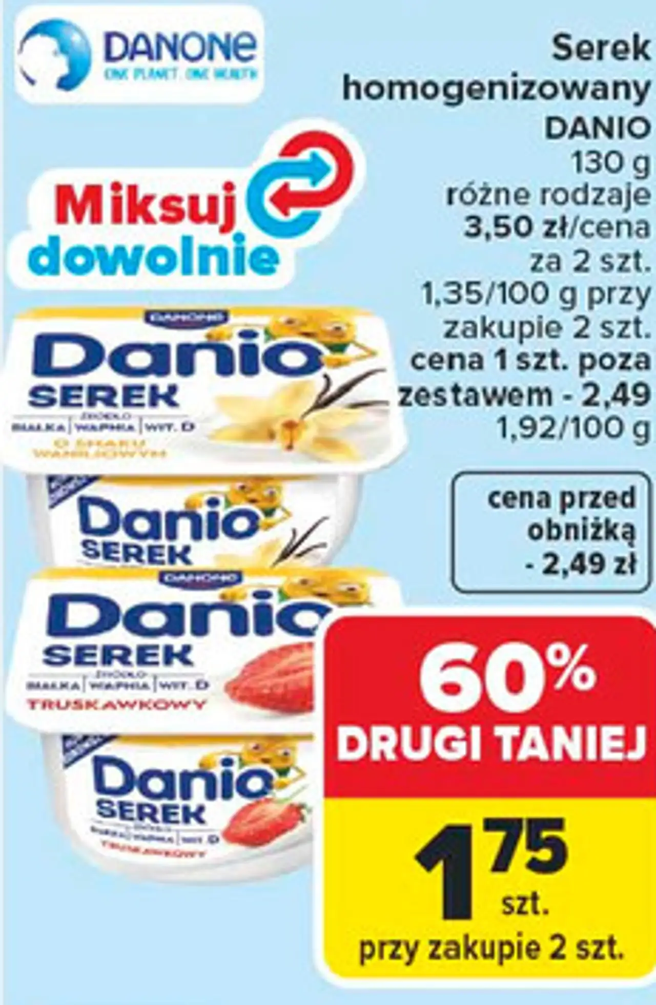 Serek homogenizowany DANIO 130 g