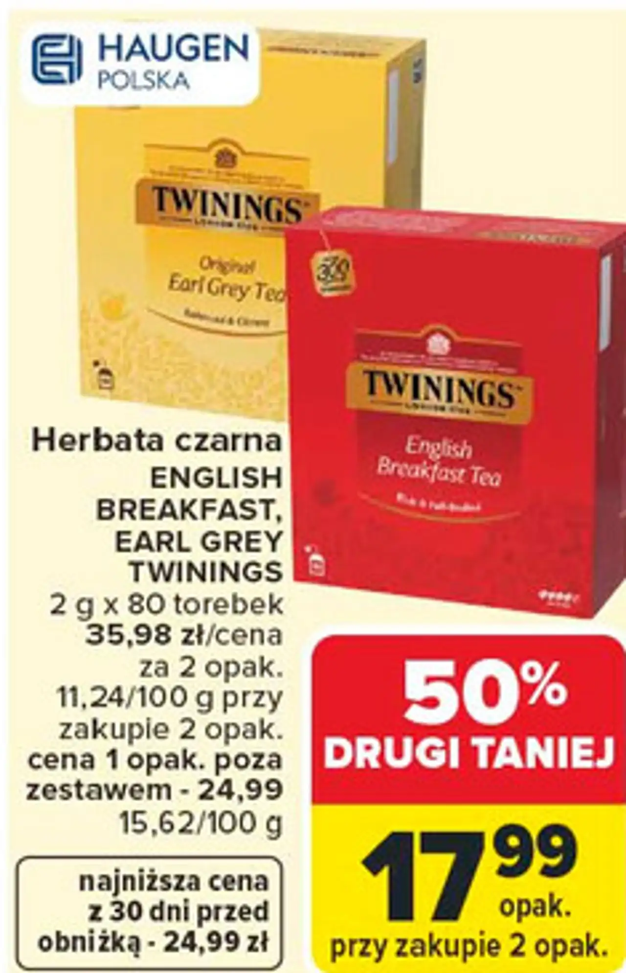 Herbata czarna ENGLISH BREAKFAST, EARL GREY TWININGS