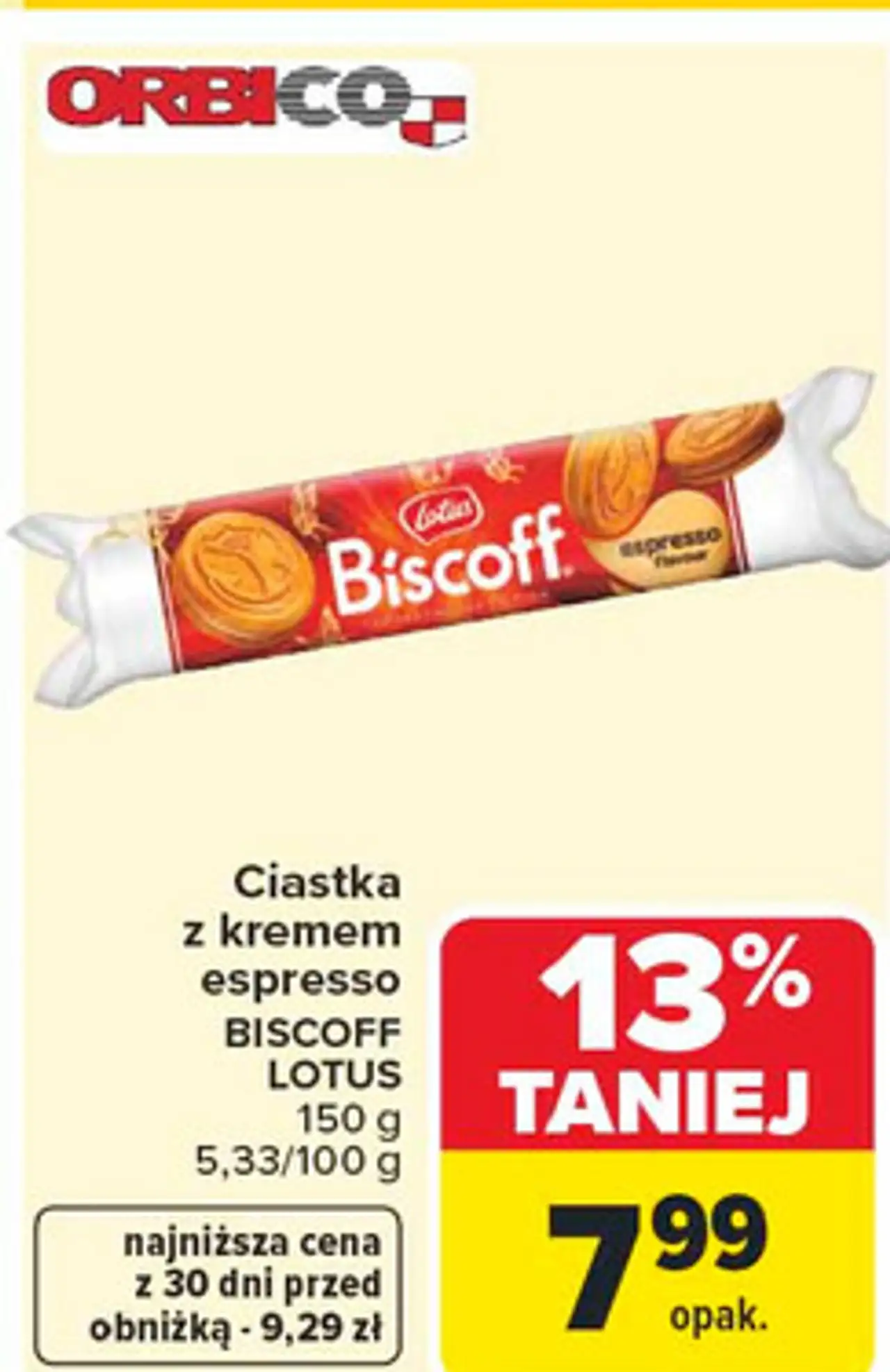 Ciastka z kremem espresso BISCOFF LOTUS 150 g