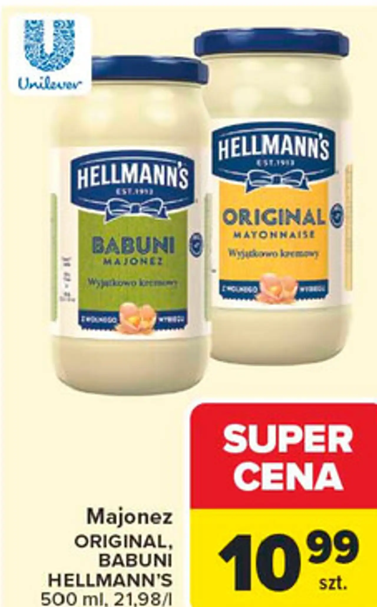 Majonez ORIGINAL, BABUNI HELLMANN'S 500 ml