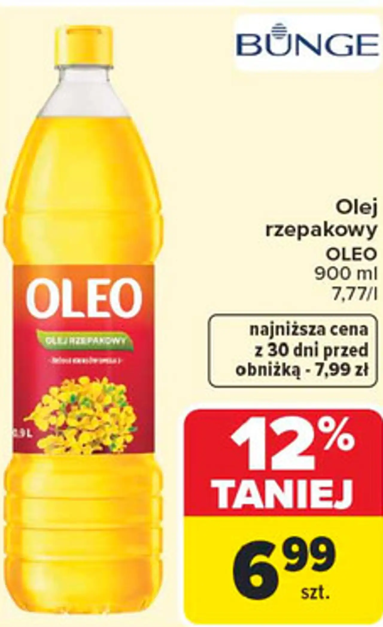 Olej rzepakowy OLEO 900 ml