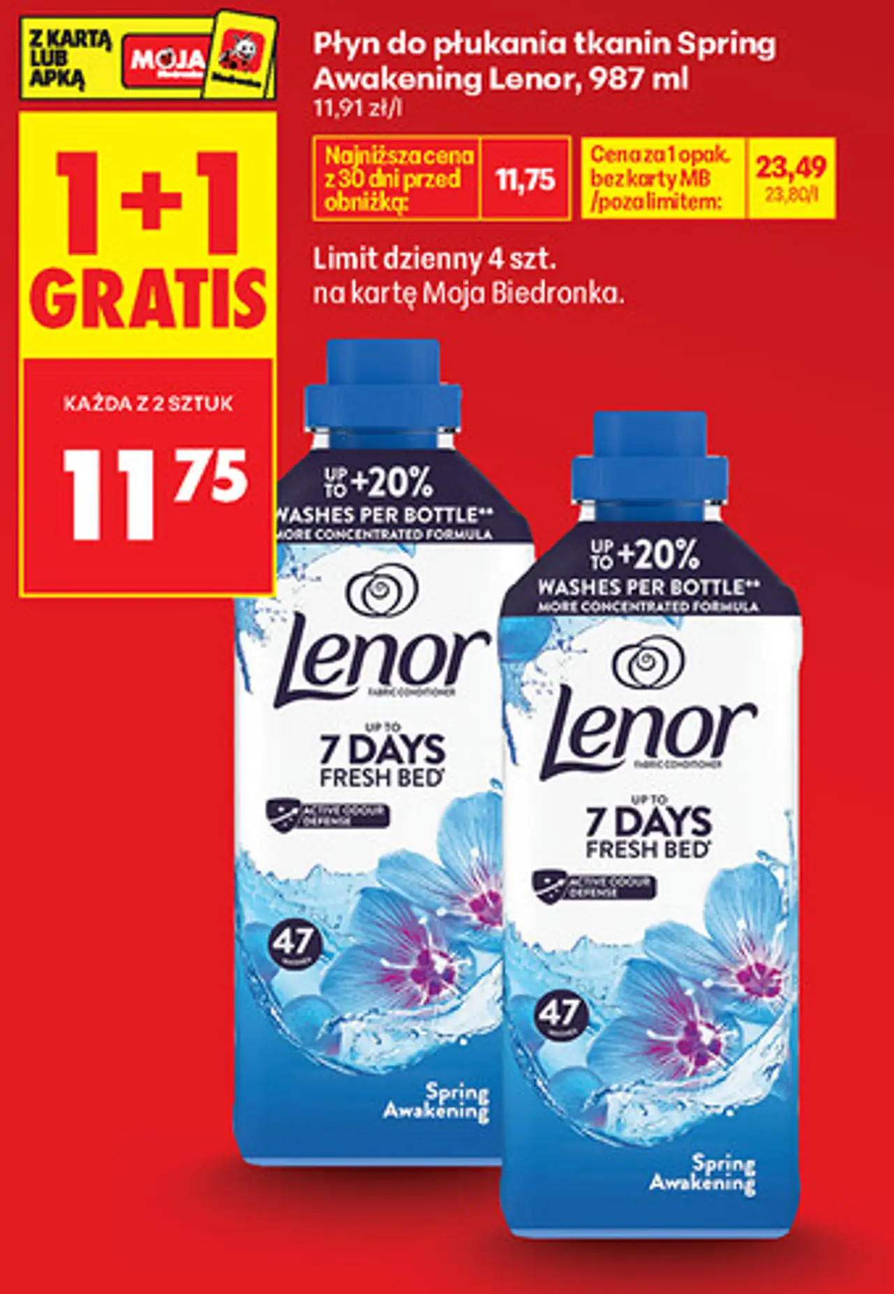 Płyn do płukania tkanin Spring Awakening Lenor, 987 ml