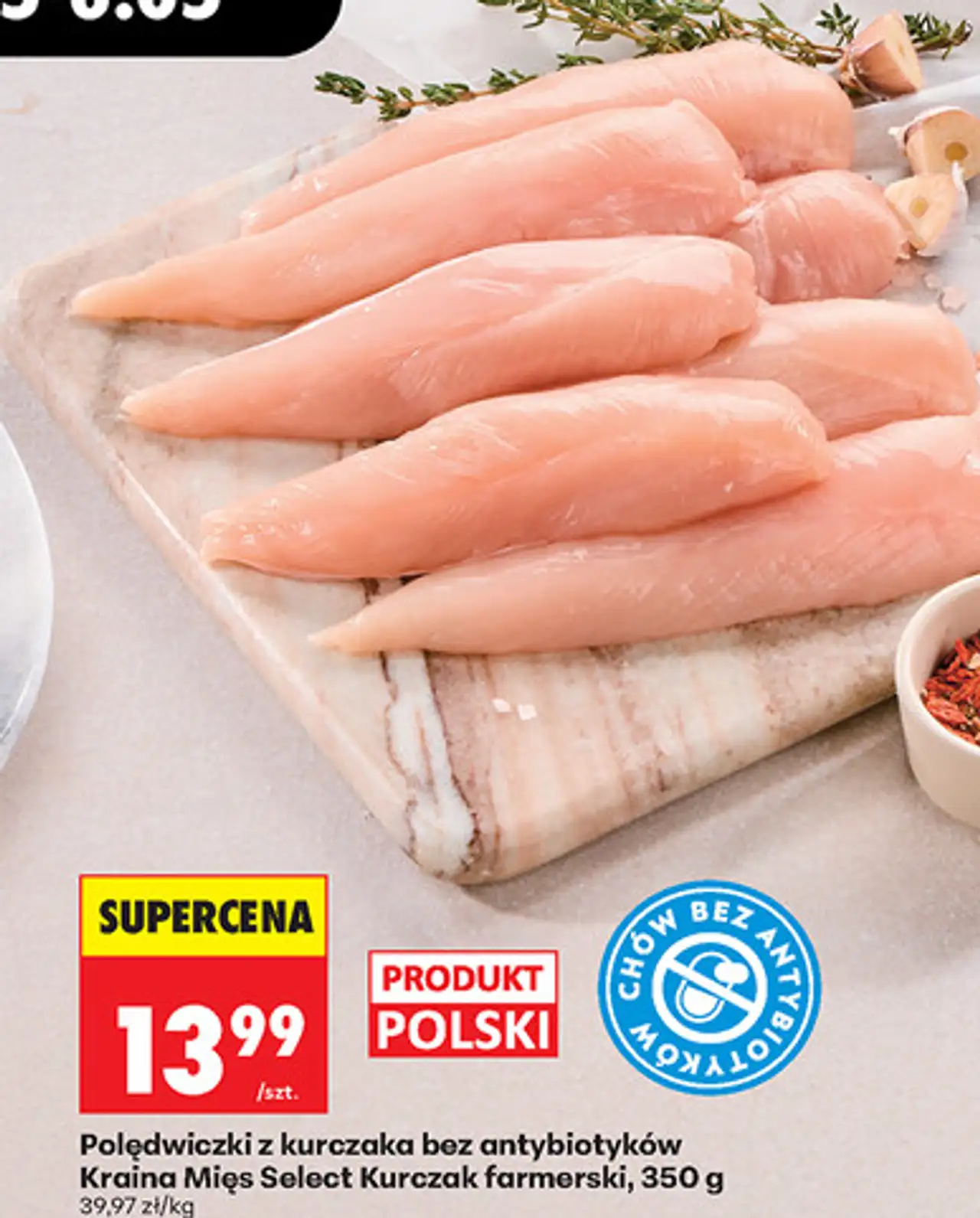 Polędwiczki z kurczaka bez antybiotyków Kraina Mięs Select Kurczak farmerski