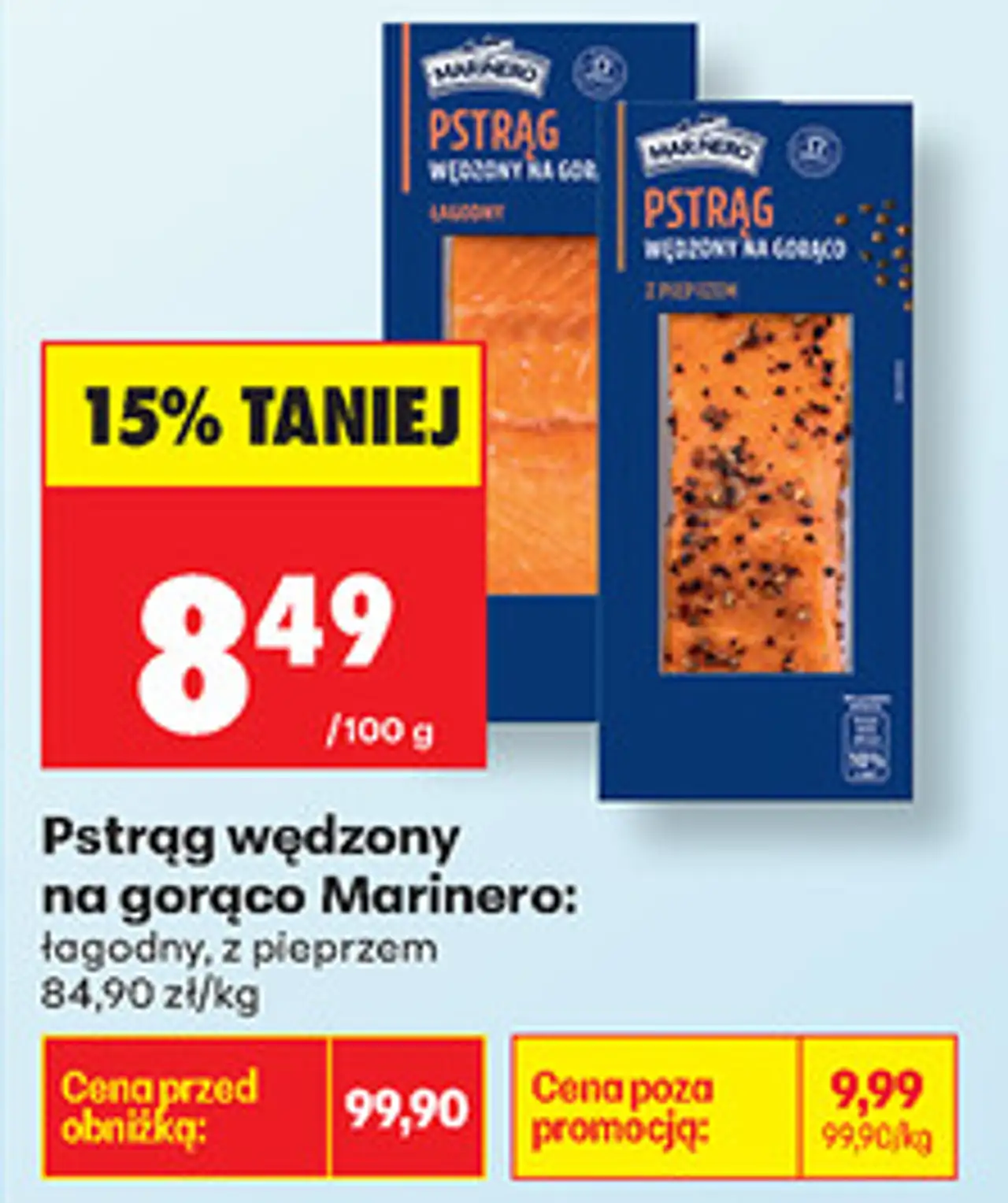 Pstrąg wędzony na gorąco Marinero: łagodny, z pieprzem