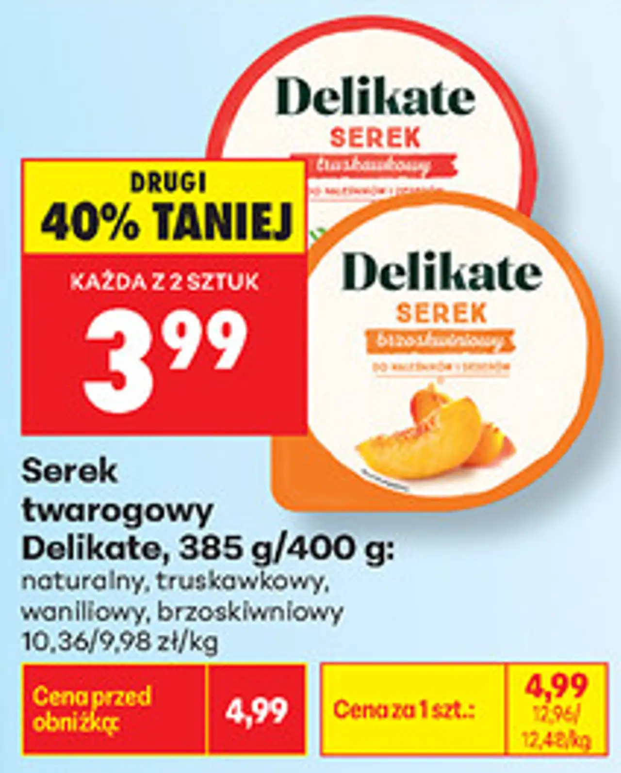 Serek twarogowy Delikate, 385 g/400 g
