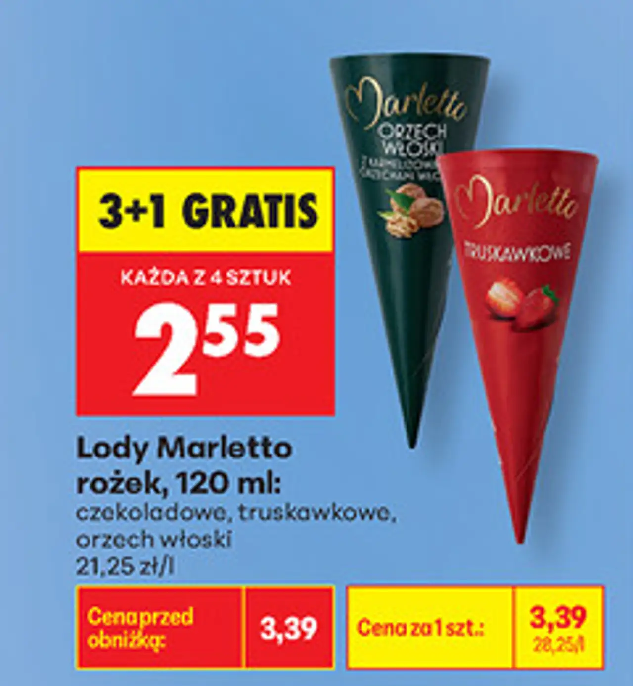 Lody Marletto rożek, 120 ml