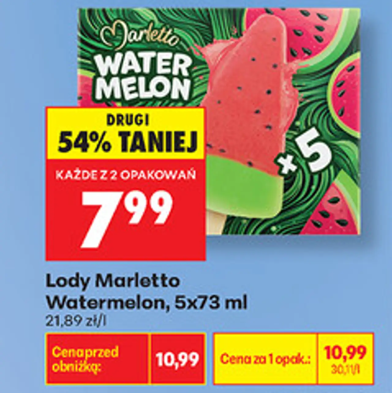 Lody Marletto Watermelon, 5x73 ml