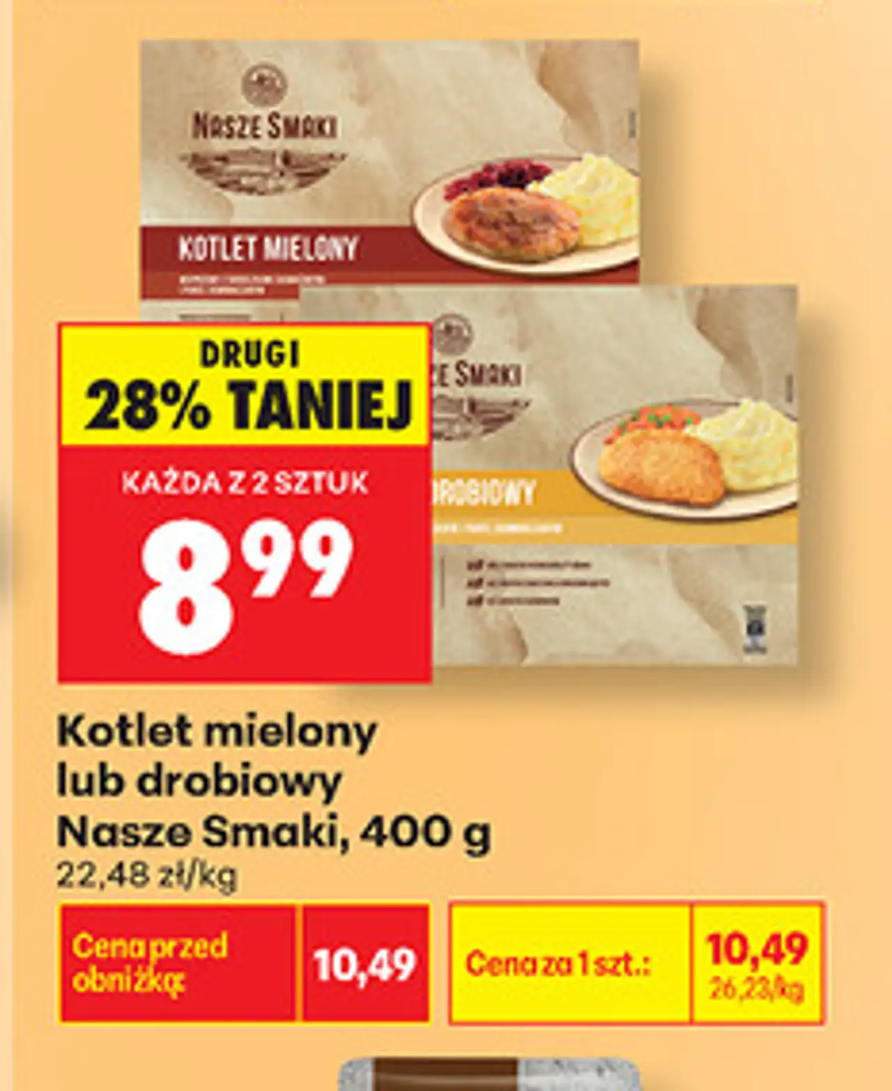 Kotlet mielony lub drobiowy Nasze Smaki, 400 g