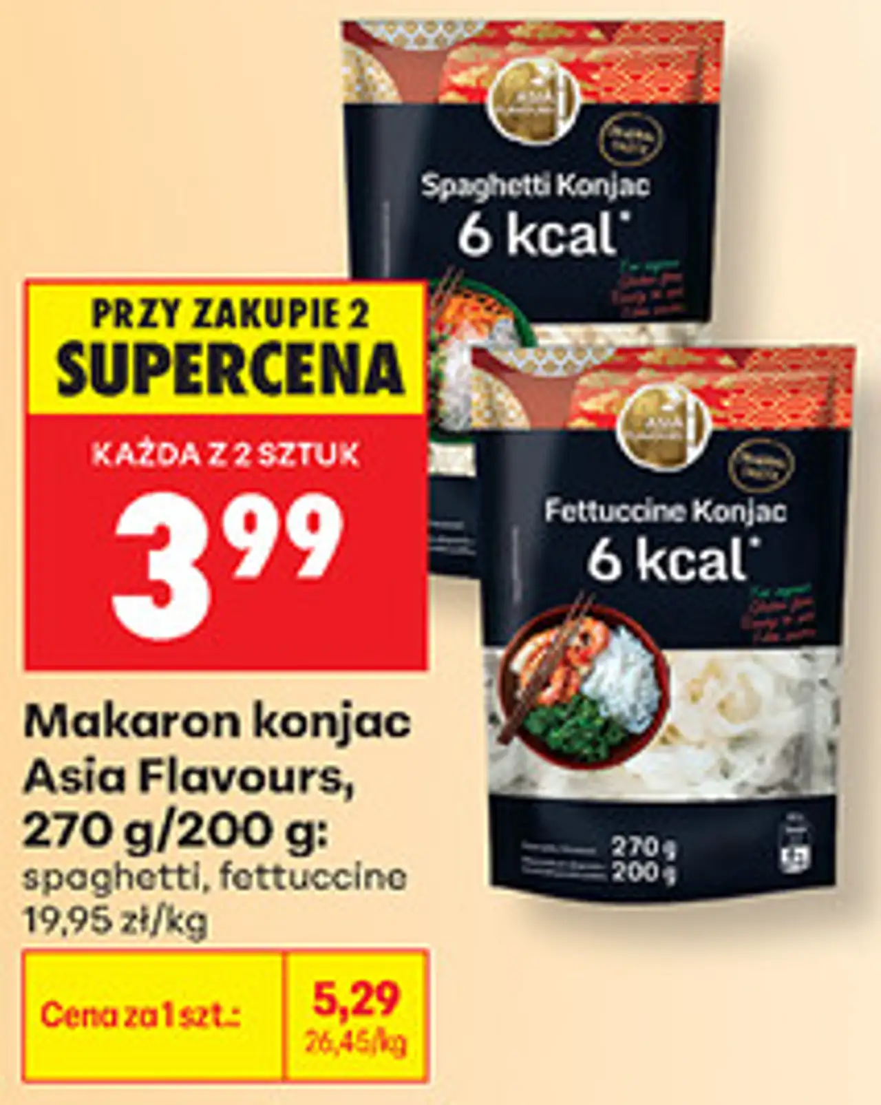 Makaron konjac Asia Flavours, 270 g / 200 g: spaghetti, fettuccine