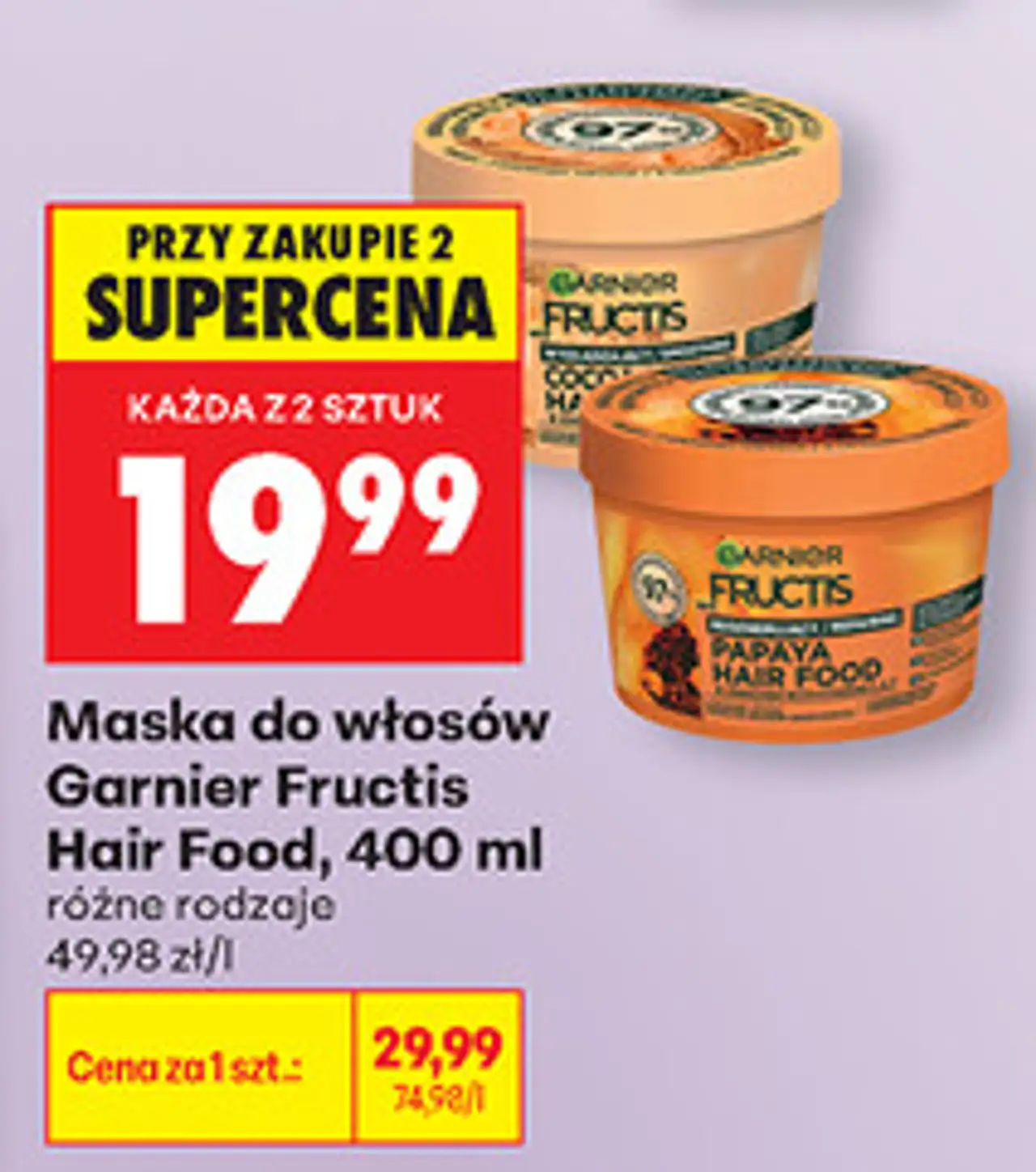 Maska do włosów Garnier Fructis Hair Food, 400 ml