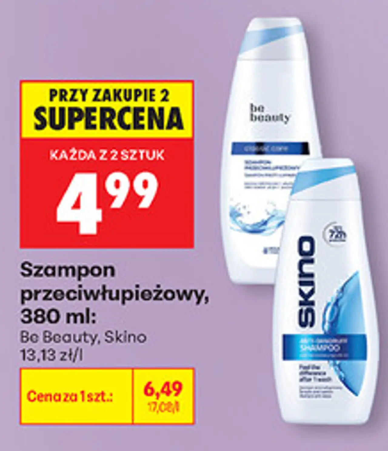 Szampon przeciwłupieżowy Be Beauty, Skino 380 ml