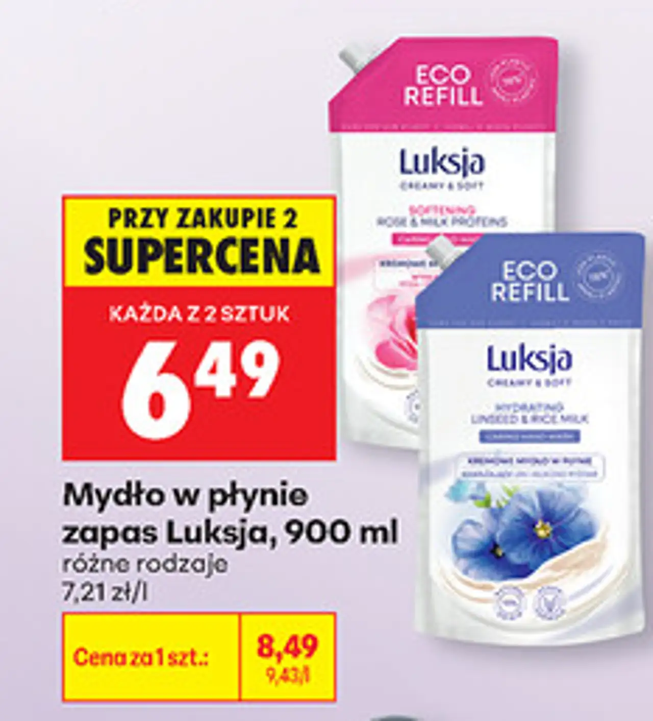 Mydło w płynie zapas Luksja, 900 ml