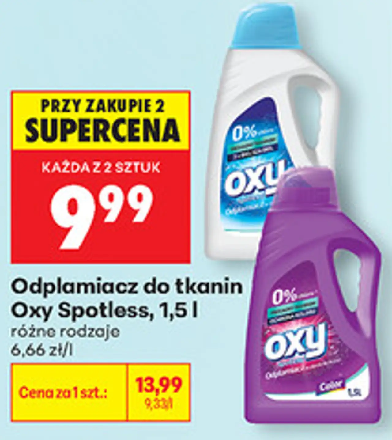Odplamiacz do tkanin Oxy Spotless, 1,5 l