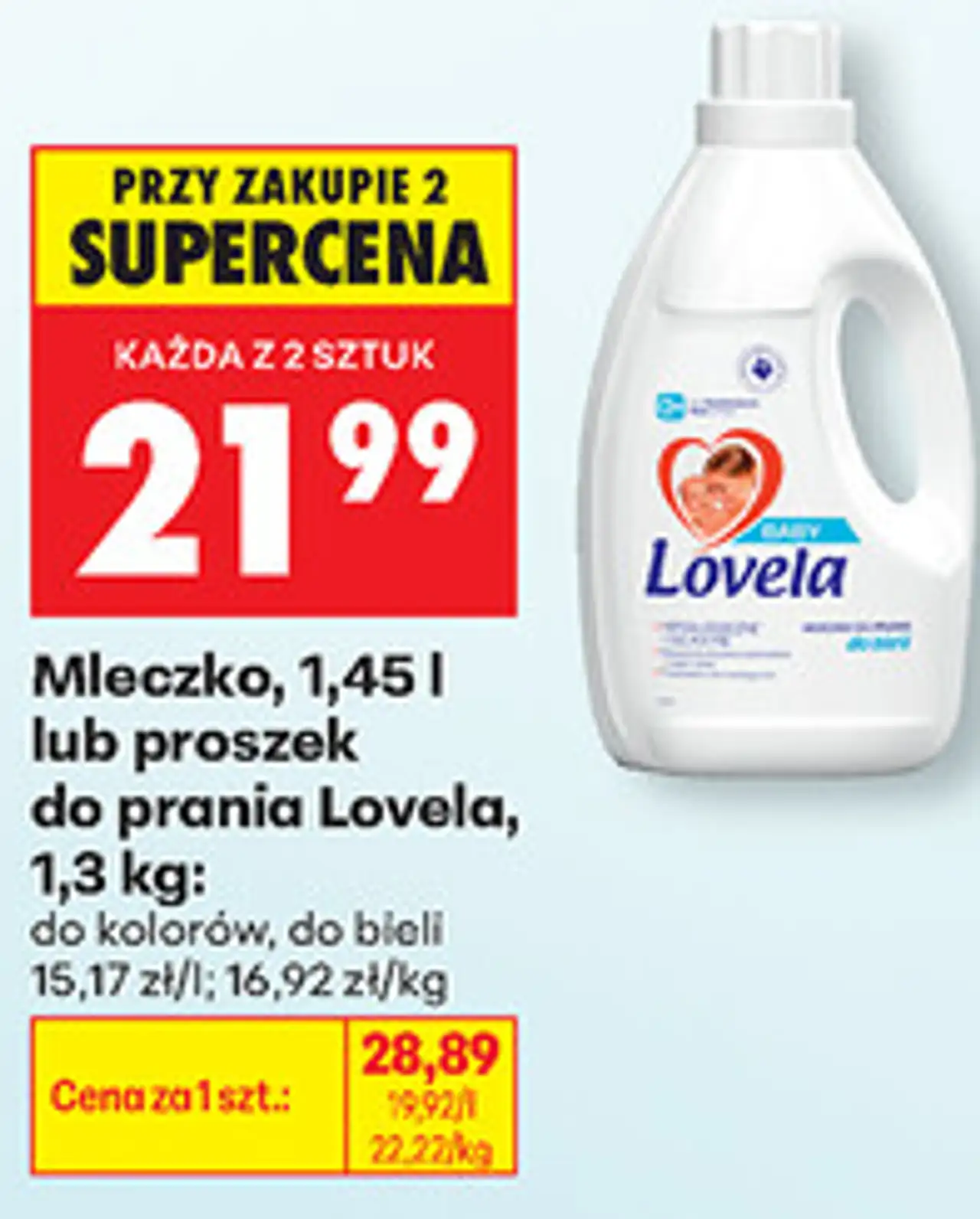 Mleczko, 1,45 l lub proszek do prania Lovela, 1,3 kg: