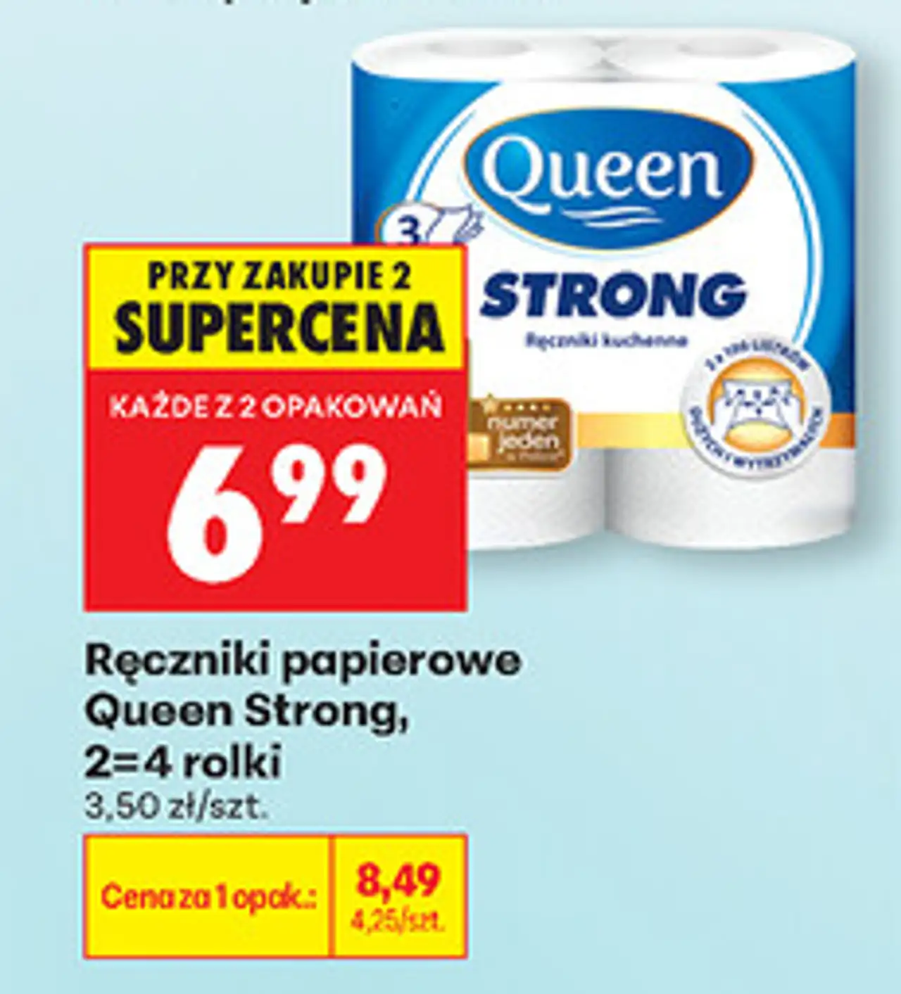 Ręczniki papierowe Queen Strong, 2=4 rolki