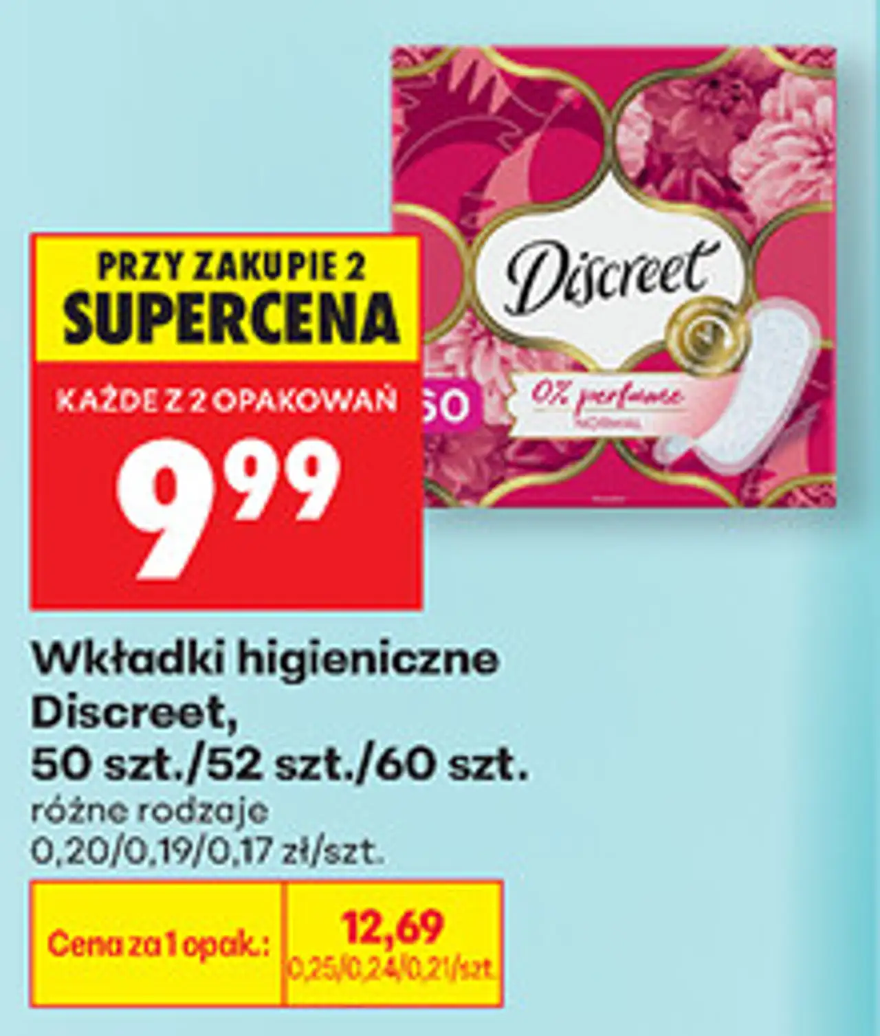 Wkładki higieniczne Discreet, 50 szt./52 szt./60 szt.
