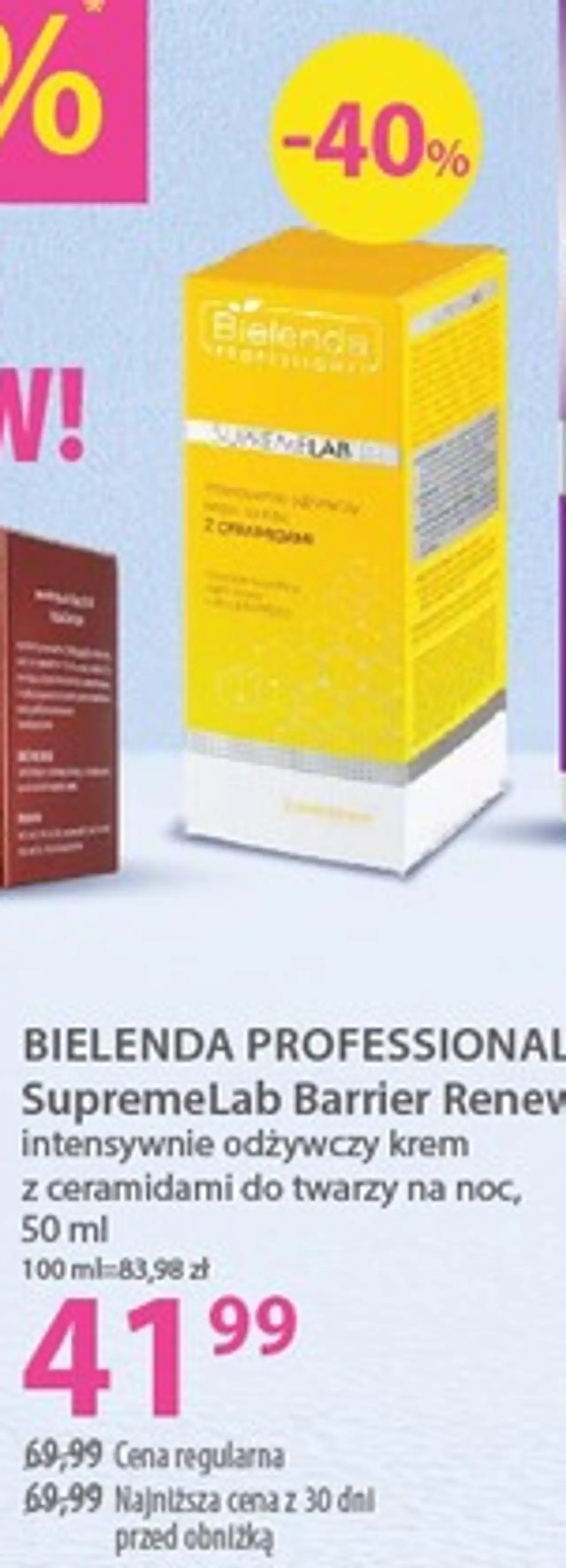 BIELENDA PROFESSIONAL SupremeLab Barrier Renew intensywnie odżywczy krem z ceramidami do twarzy na noc, 50 ml