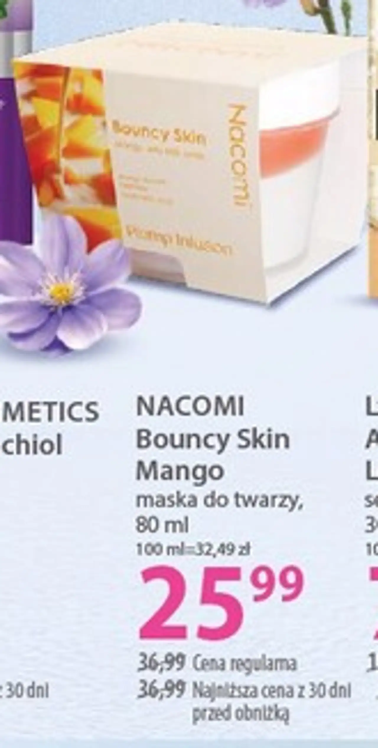 NACOMI Bouncy Skin Mango maska do twarzy, 80 ml