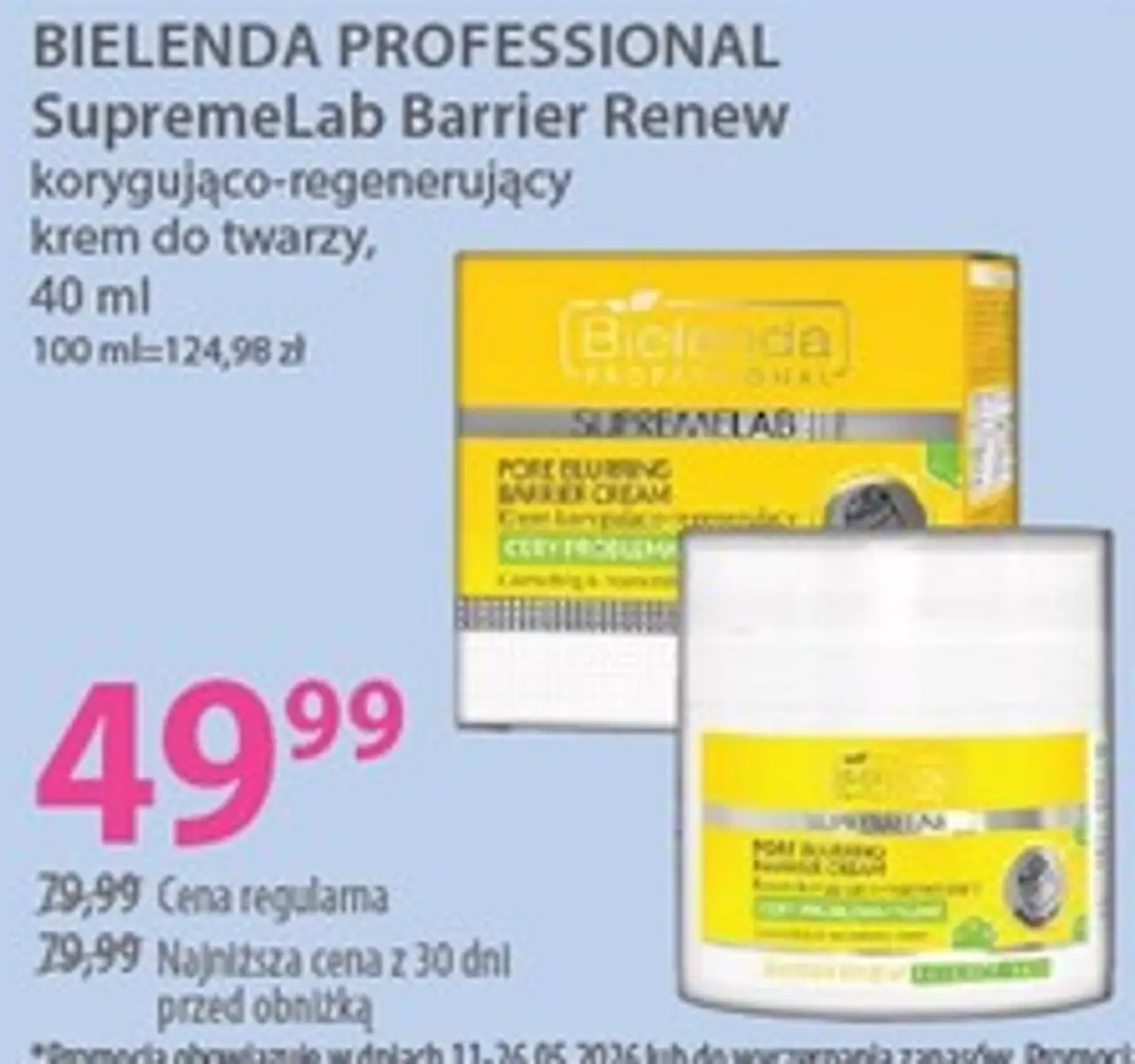 Bielenda PROFESSIONAL SupremeLab Barrier Renew korygująco-regenerujący krem do twarzy, 40 ml