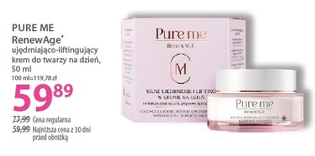 PURE ME RenewAGE* ujędrniająco-liftingujący krem do twarzy na dzień, 50 ml