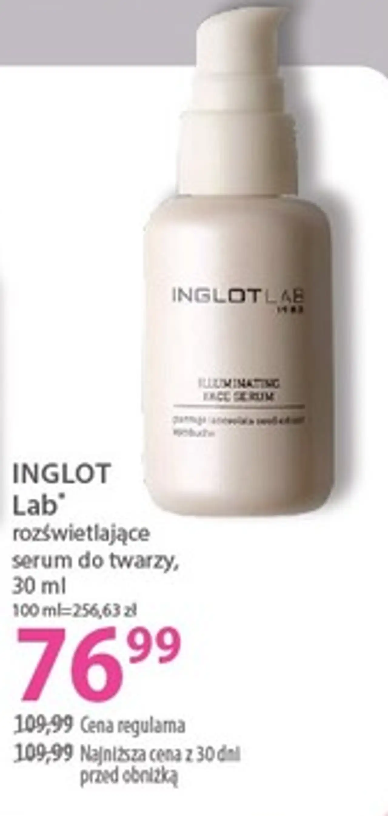 INGLOT Lab* rozświetlające serum do twarzy, 30 ml