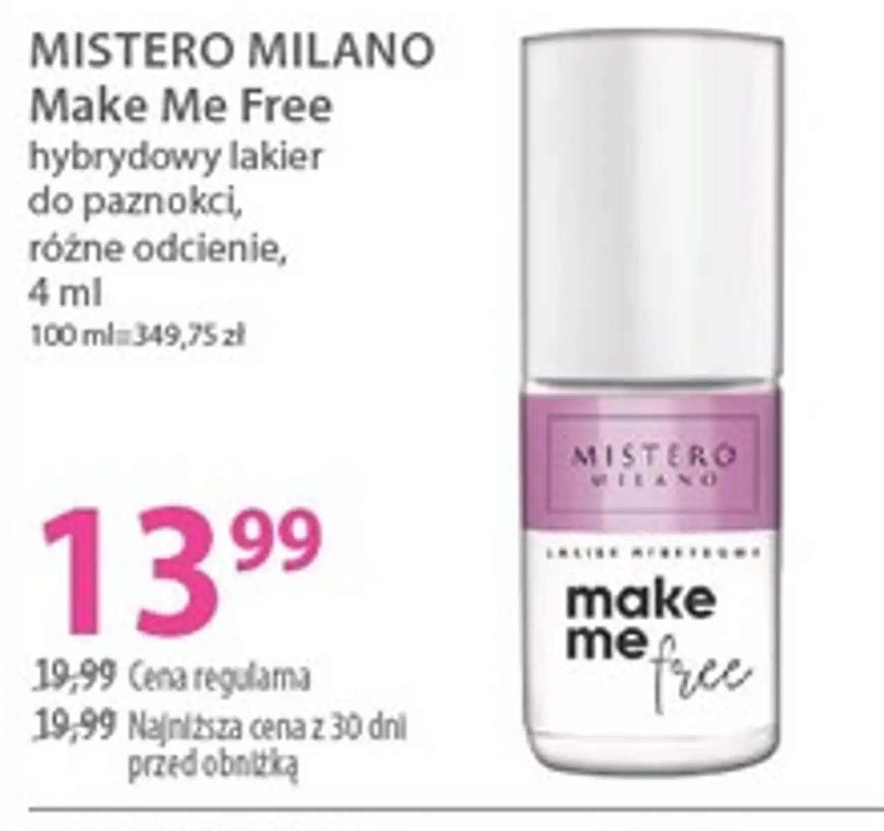 hybrydowy lakier do paznokci, różne odcienie, 4 ml