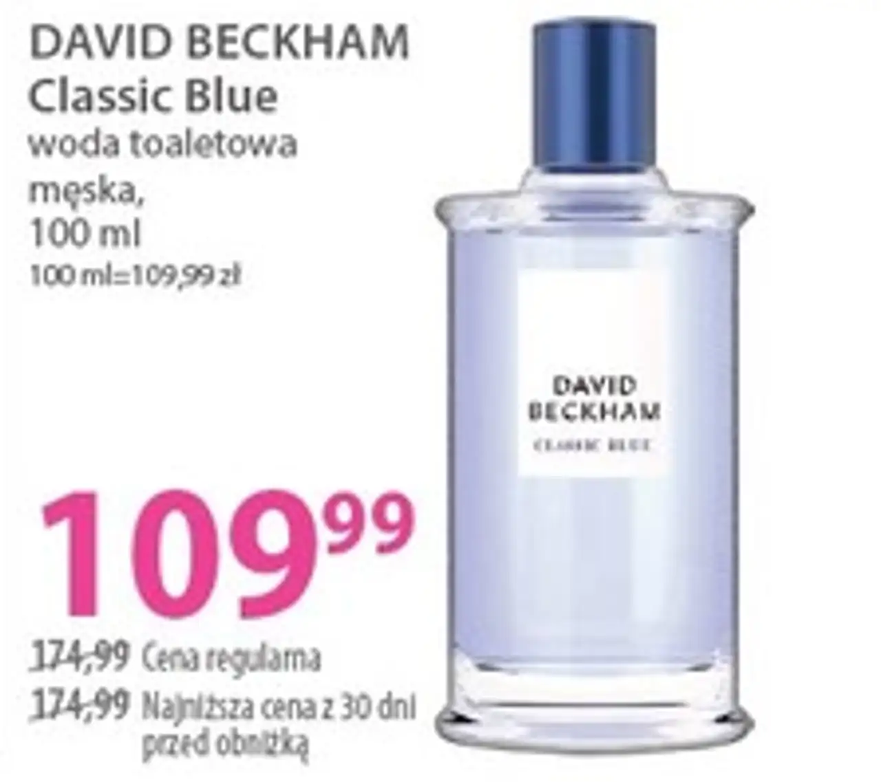 DAVID BECKHAM Classic Blue woda toaletowa męska, 100 ml