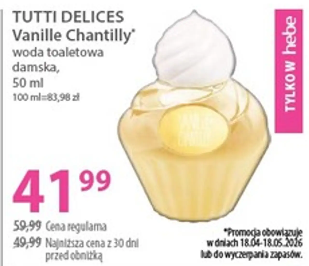 TUTTI DELICES Vanille Chantilly* woda toaletowa damska, 50 ml