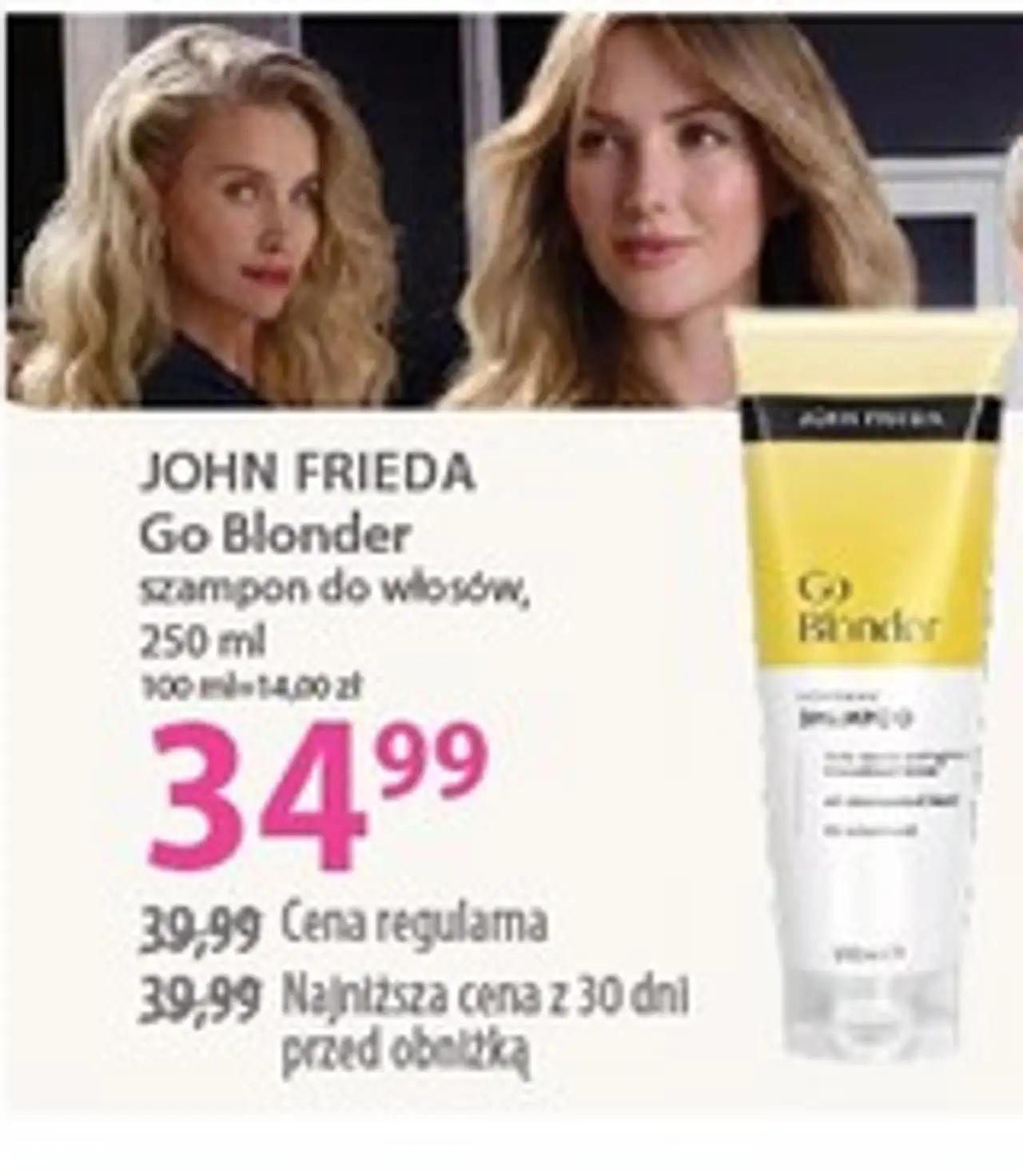 szampon do włosów, 250 ml JOHN FRIEDA Go Blonder