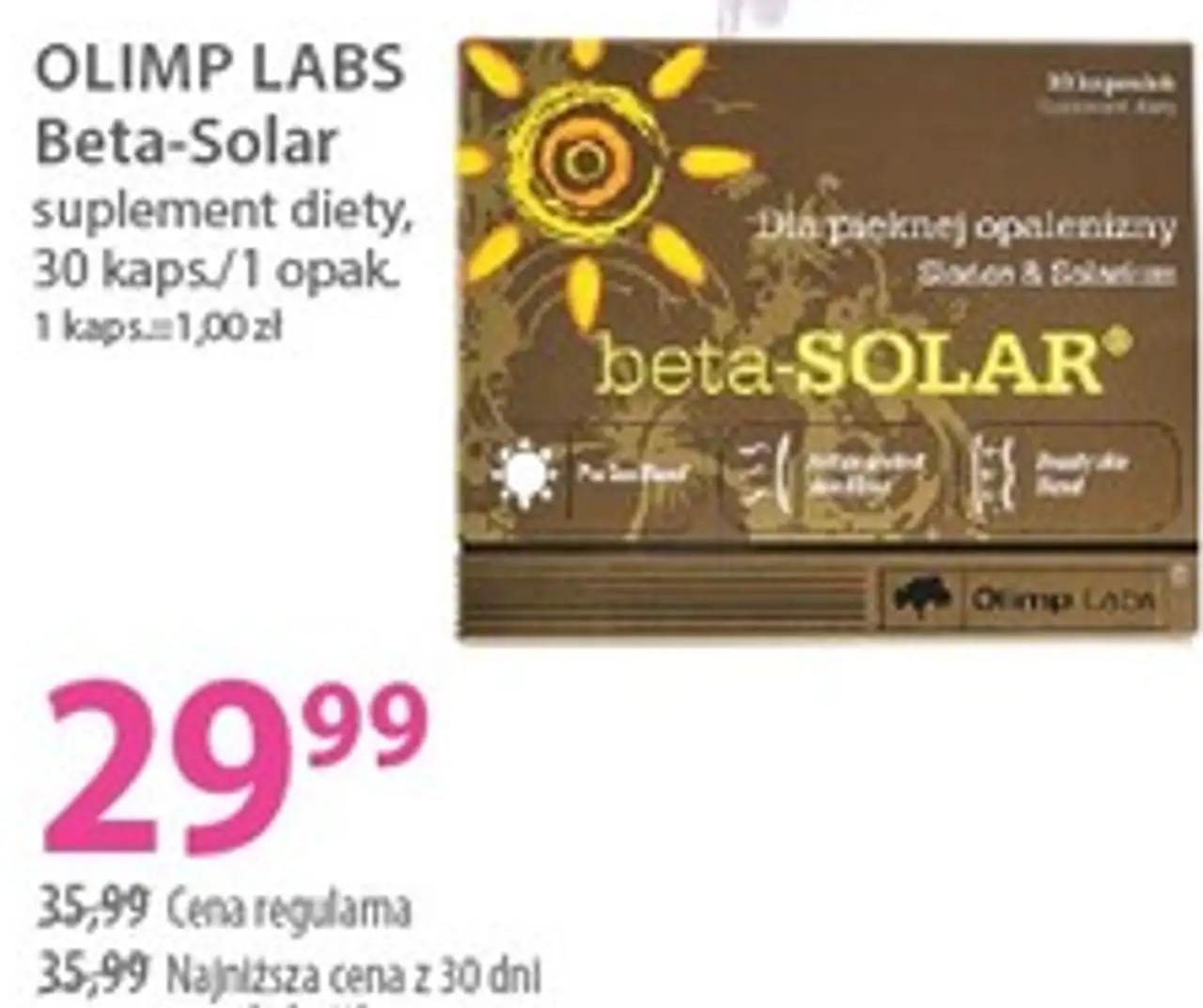 OLIMP LABS Beta-Solar suplement diety, 30 kaps./1 opak.