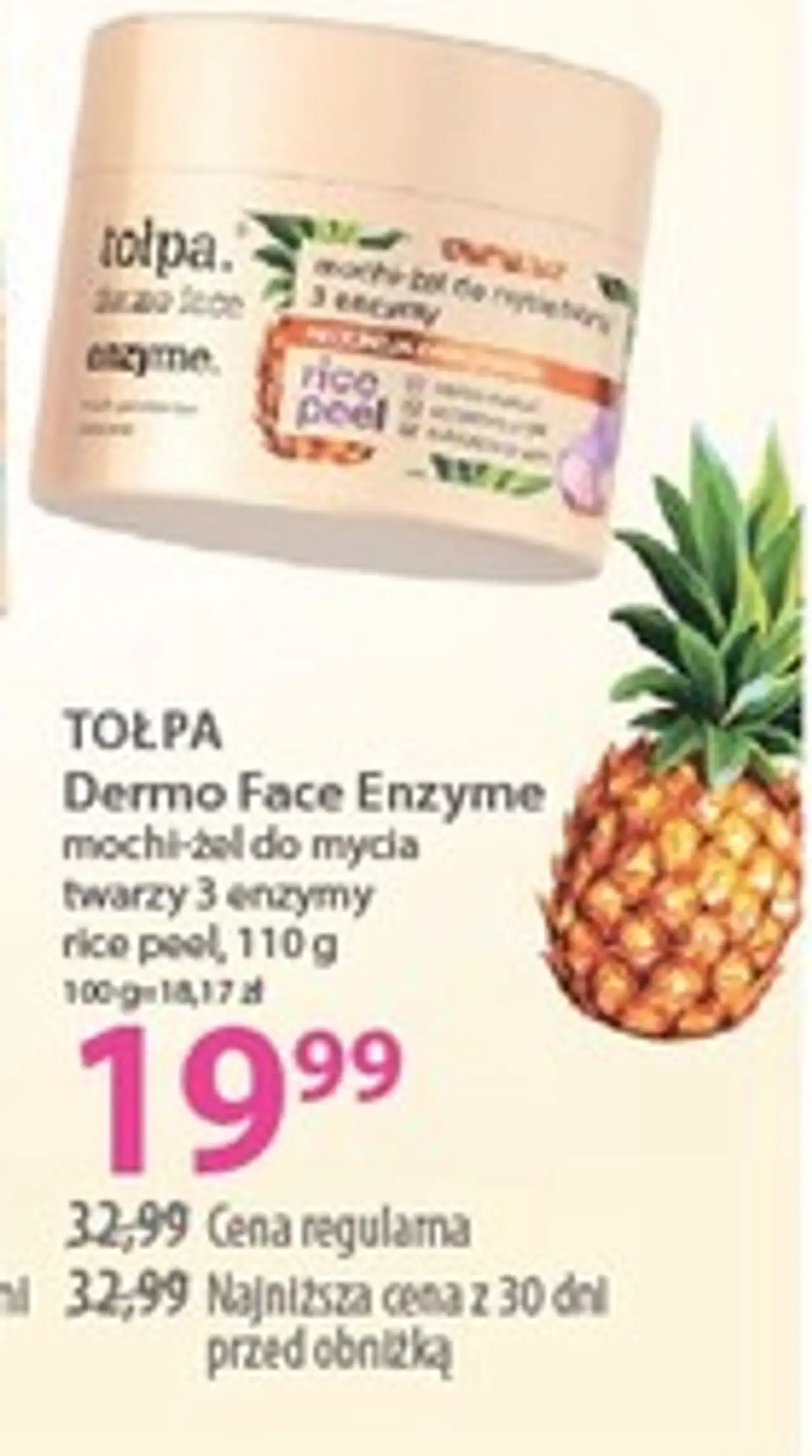 TOŁPA Dermo Face Enzyme mochi-żel do mycia twarzy 3 enzymy rice peel, 110 g