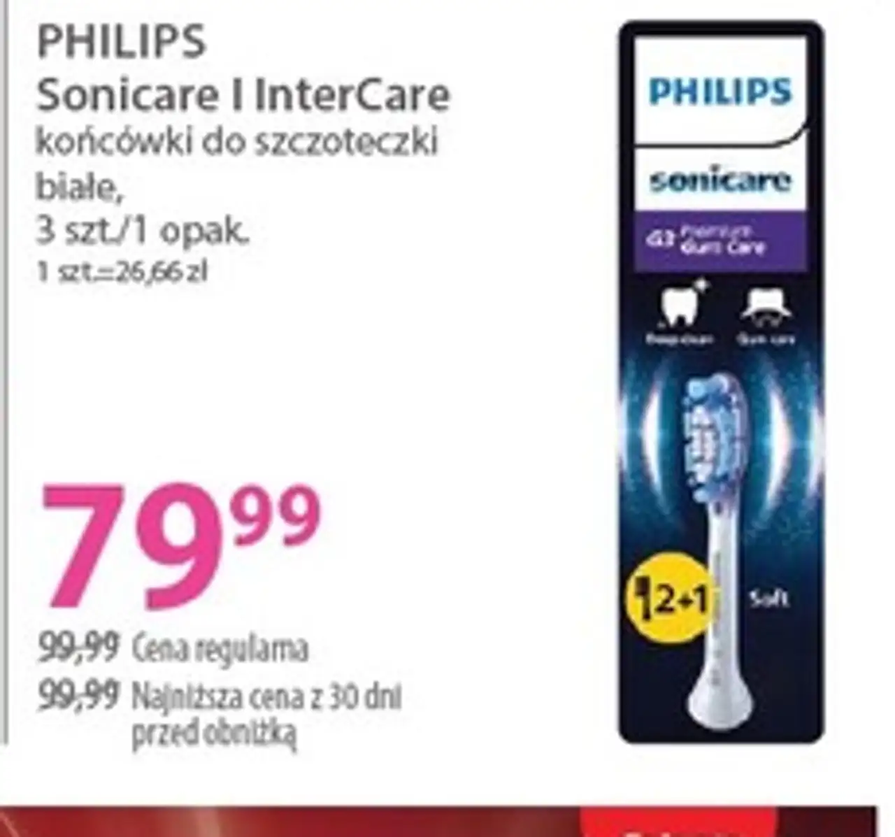 PHILIPS Sonicare InterCare końcówki do szczoteczki białe,