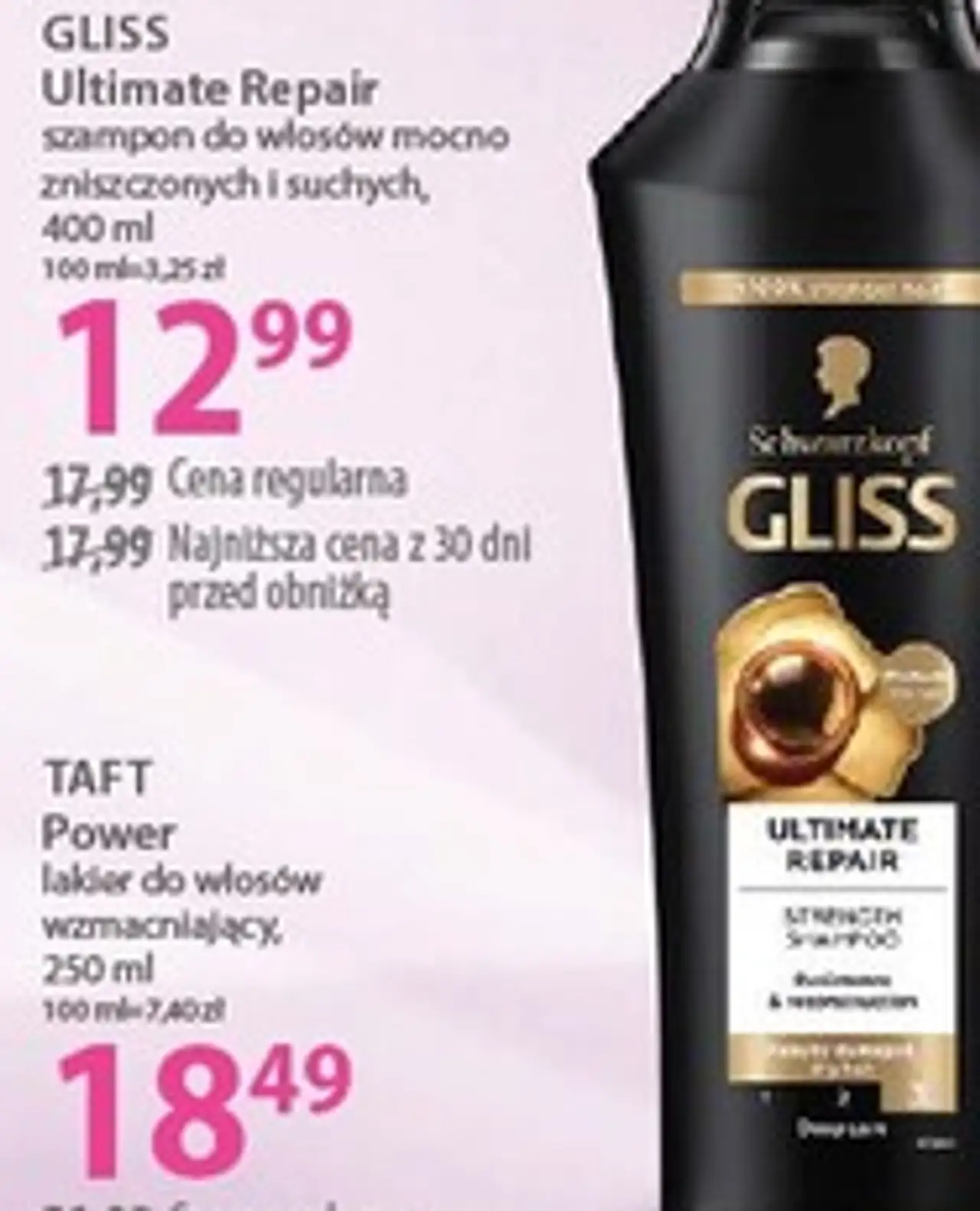 GLISS Ultimate Repair szampon do włosów mocno zniszczonych i suchych, 400 ml