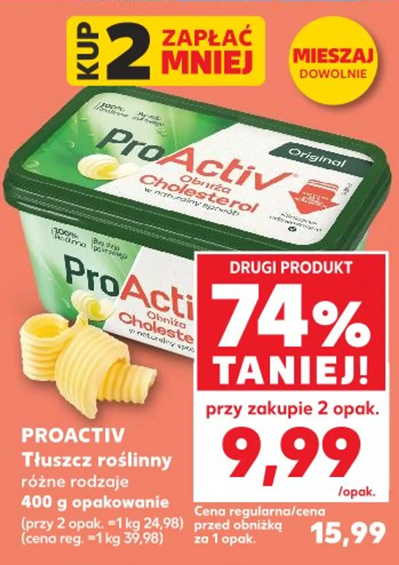 PROACTIV Tłuszcz roślinny różne rodzaje 400 g opakowanie