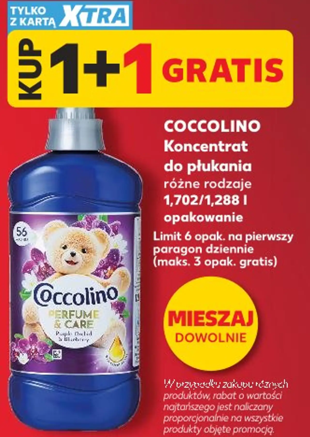 COCCOLINO Koncentrat do płukania różne rodzaje 1,702/1,288 l opakowanie