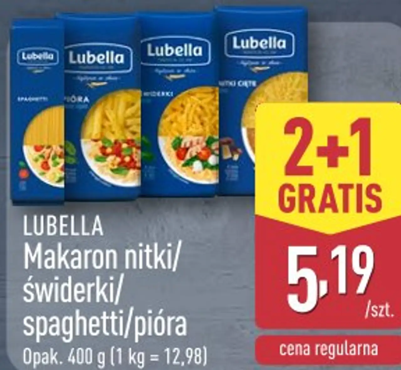 LUBELLA Makaron nitki/świderki/spaghetti/pióra