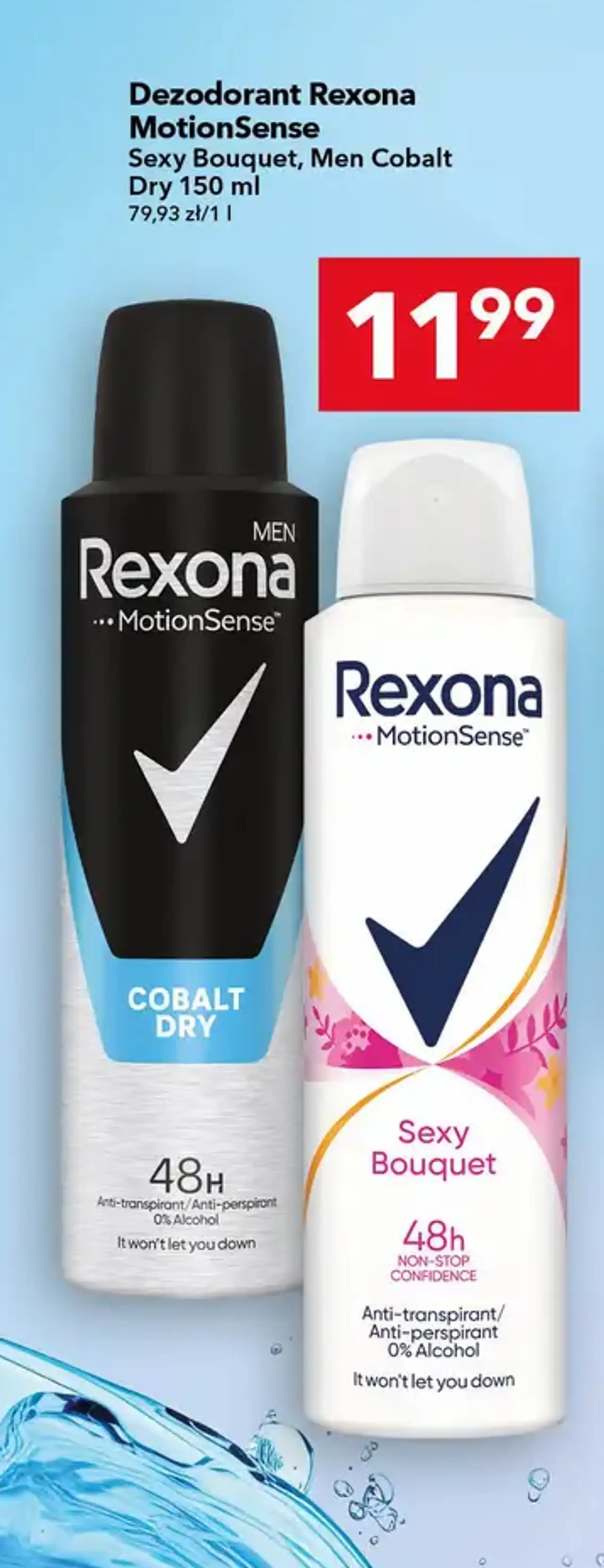 Dezodorant Rexona MotionSense Sexy Bouquet, Men Cobalt Dry 150 ml