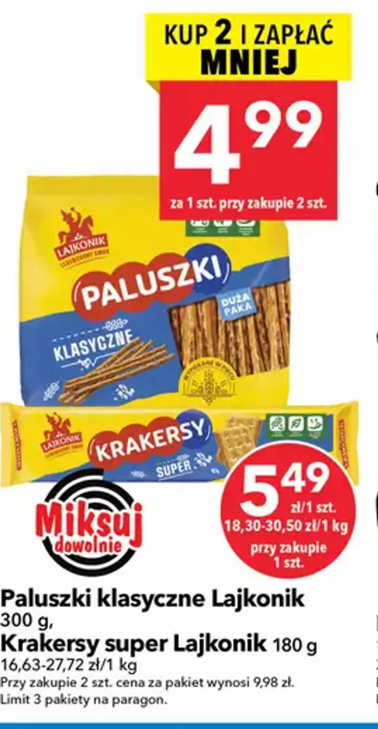 Paluszki klasyczne Lajkonik, Krakersy super Lajkonik