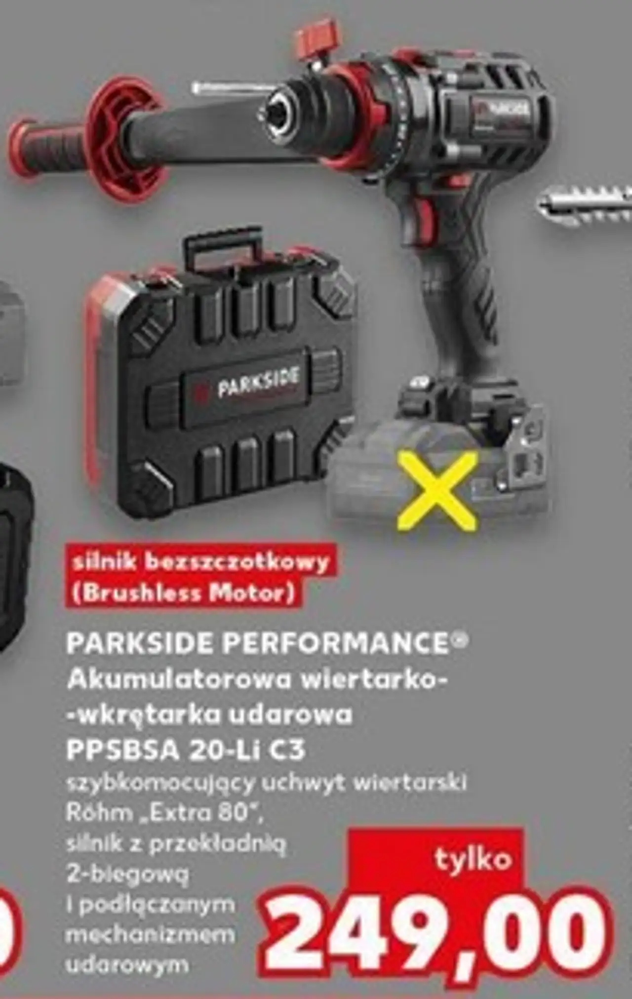 PARKSIDE PERFORMANCE Akumulatorowa wiertarko-wkrętarka udarowa PPSBSA 20-Li C3