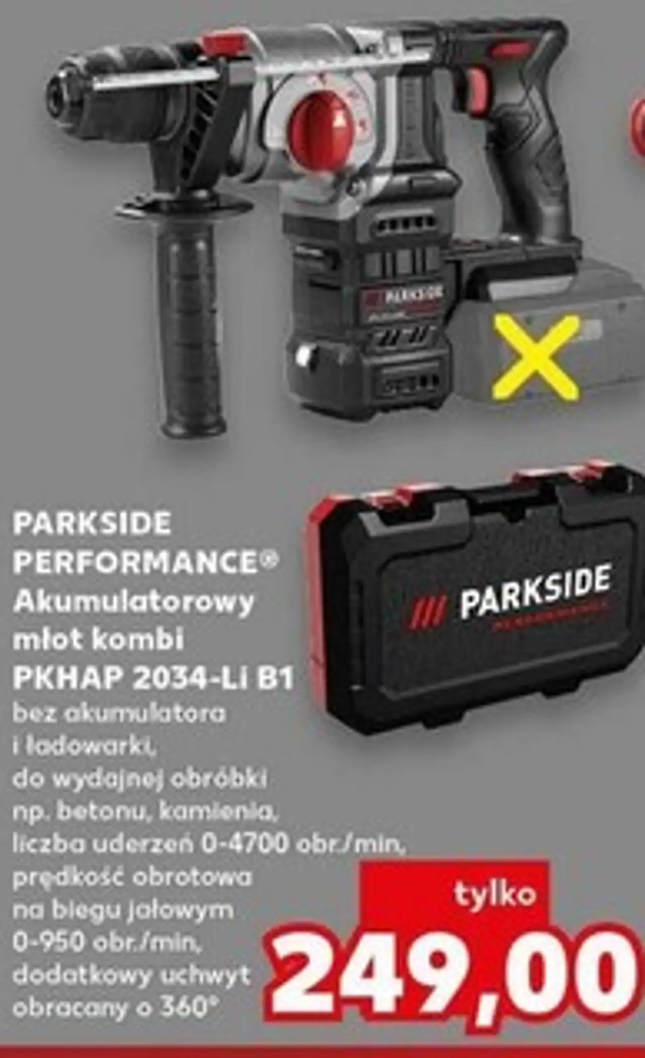 PARKSIDE PERFORMANCE Akumulatorowy młot kombi PKHAP 2034-Li B1