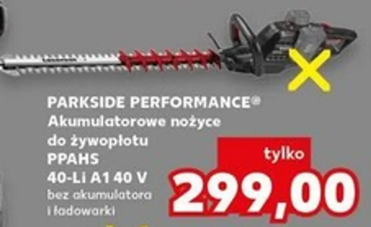 PARKSIDE PERFORMANCE Akumulatorowe nożyce do żywopłotu PPAHS 40-Li A1 40 V