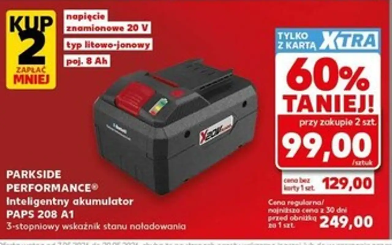 PARKSIDE PERFORMANCE Inteligentny akumulator PAPS 208 A1