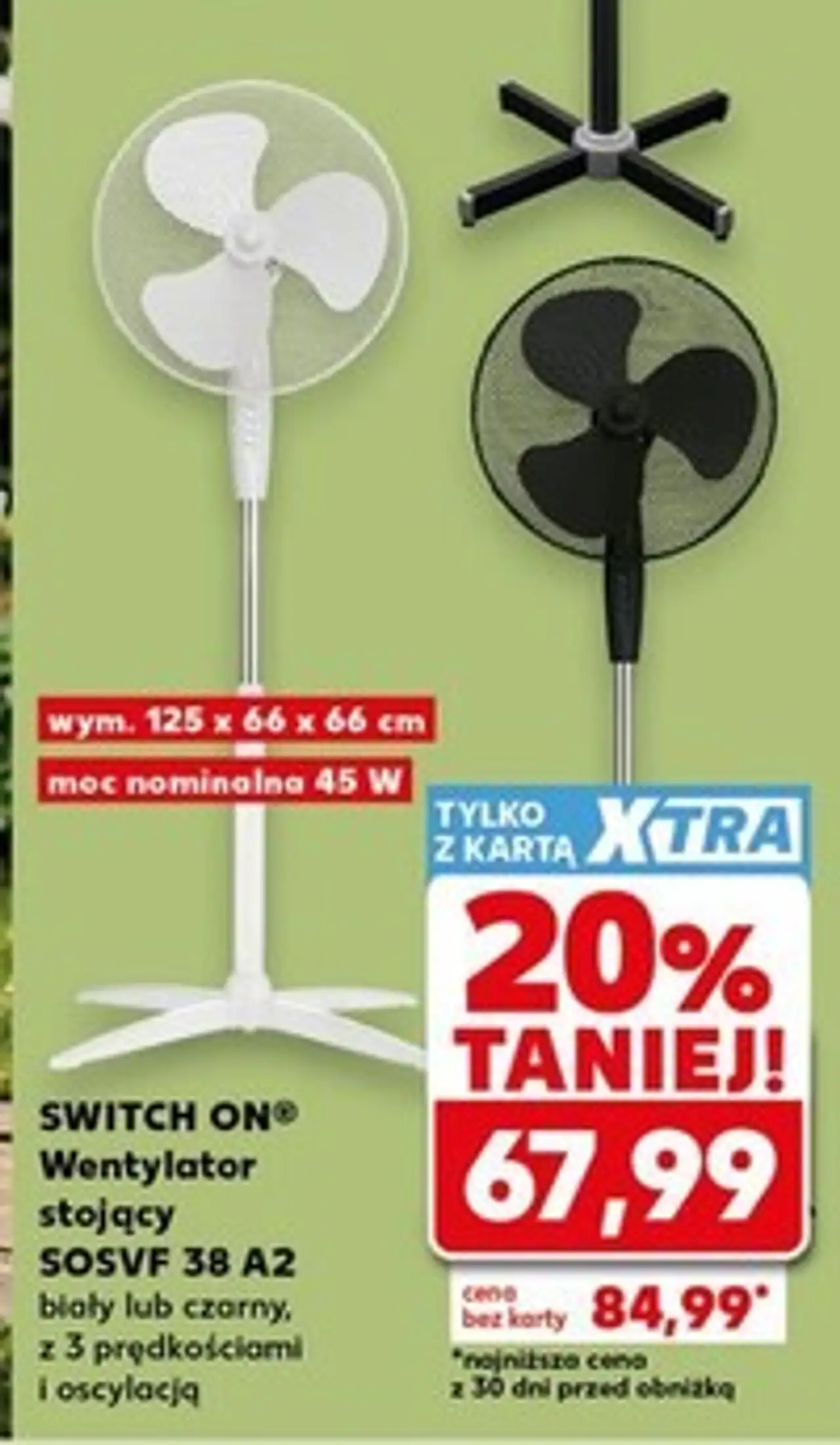 SWITCH ON® Wentylator stojący SOSVF 38 A2
