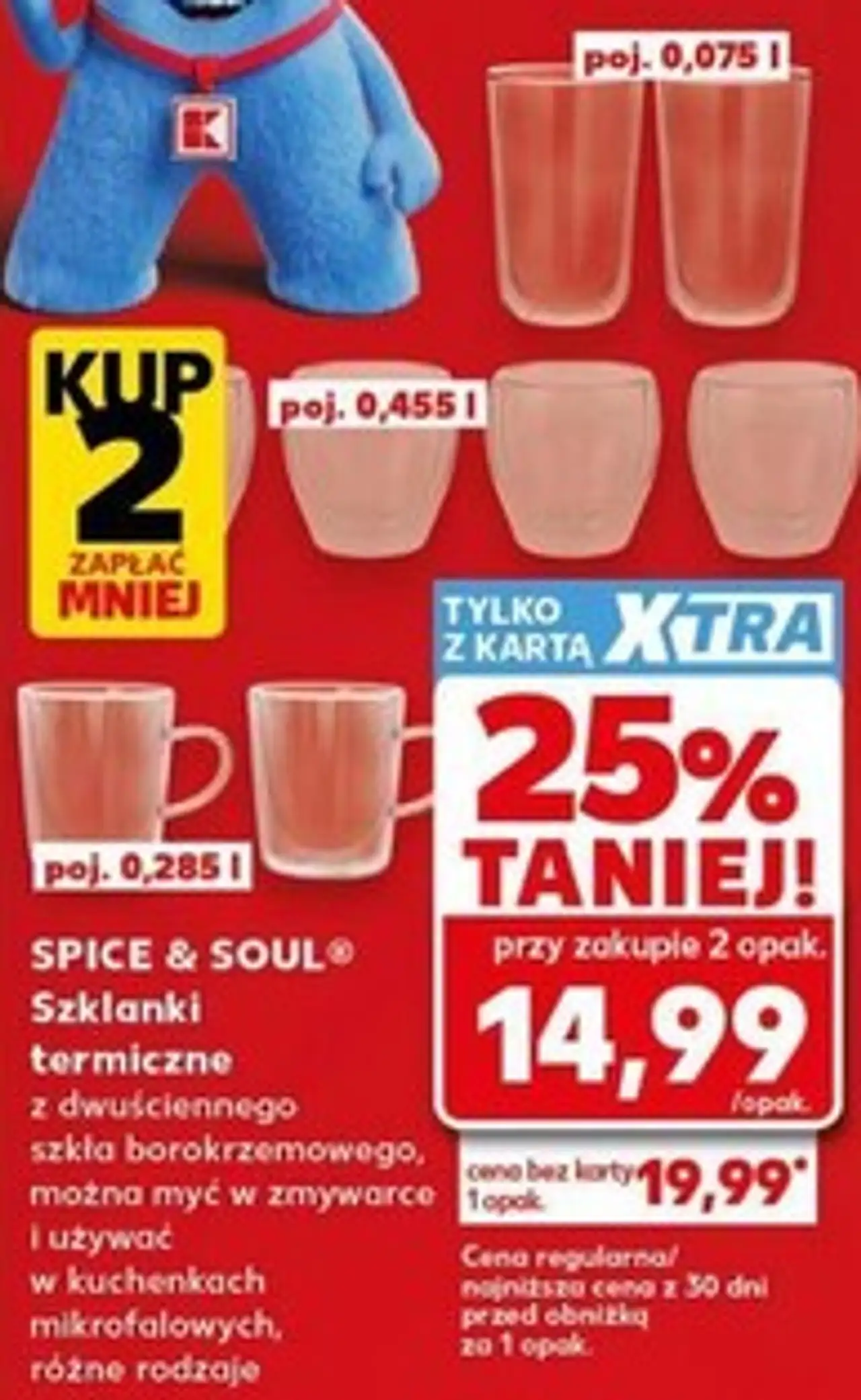 Szklanki termiczne z dwuściennego szkła borokrzemowego, różne rodzaje