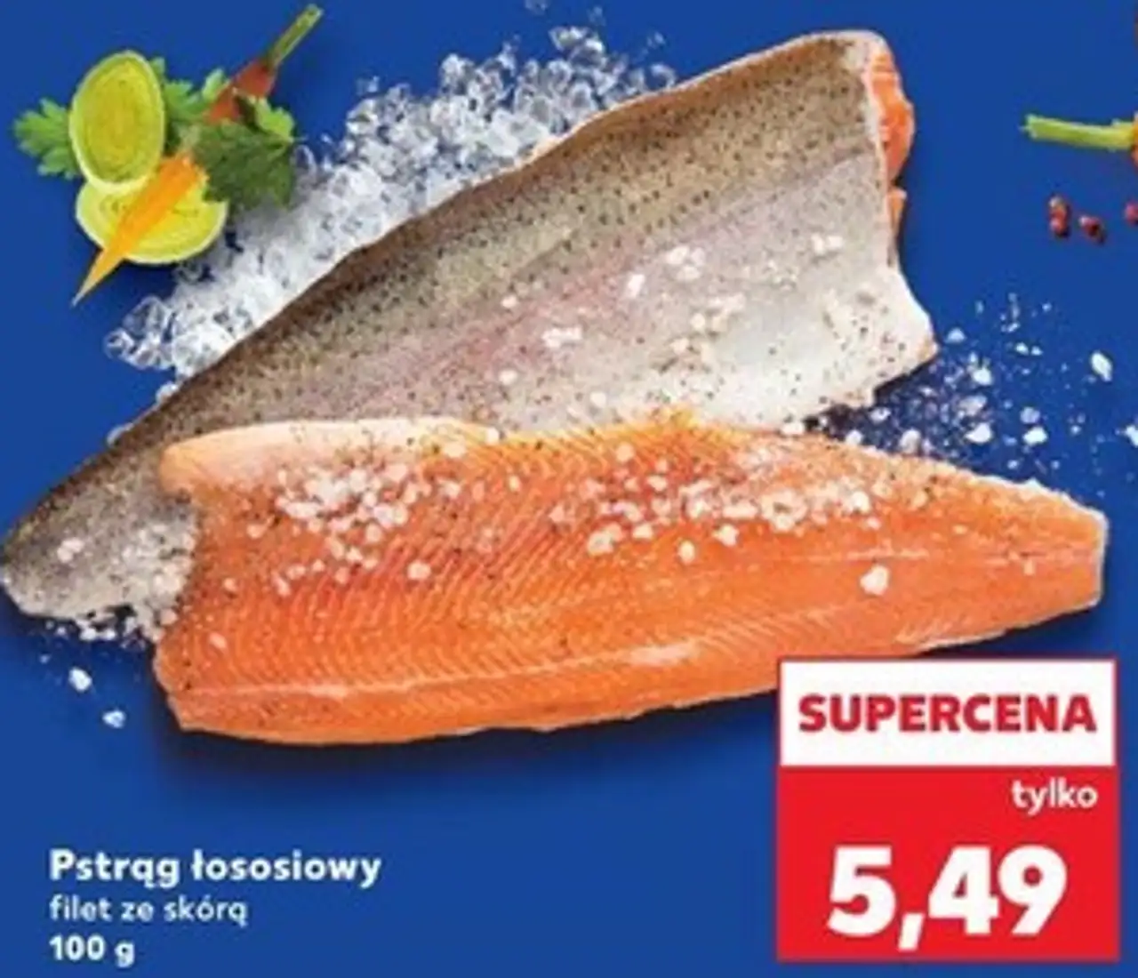 Pstrąg łososiowy filet ze skórą 100 g