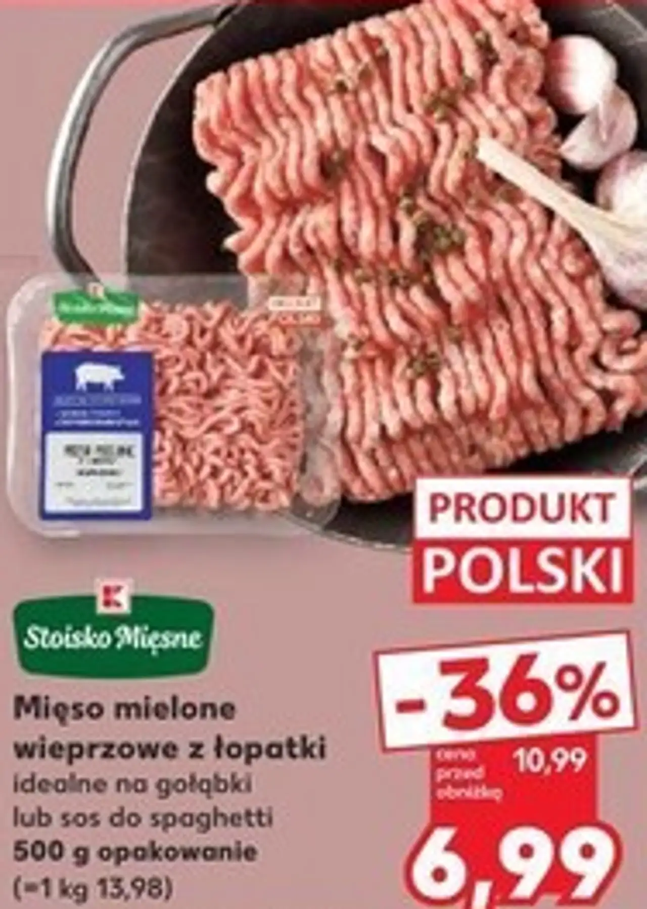 Mięso mielone wieprzowe z łopatki 500 g opakowanie Stoisko Mięsne