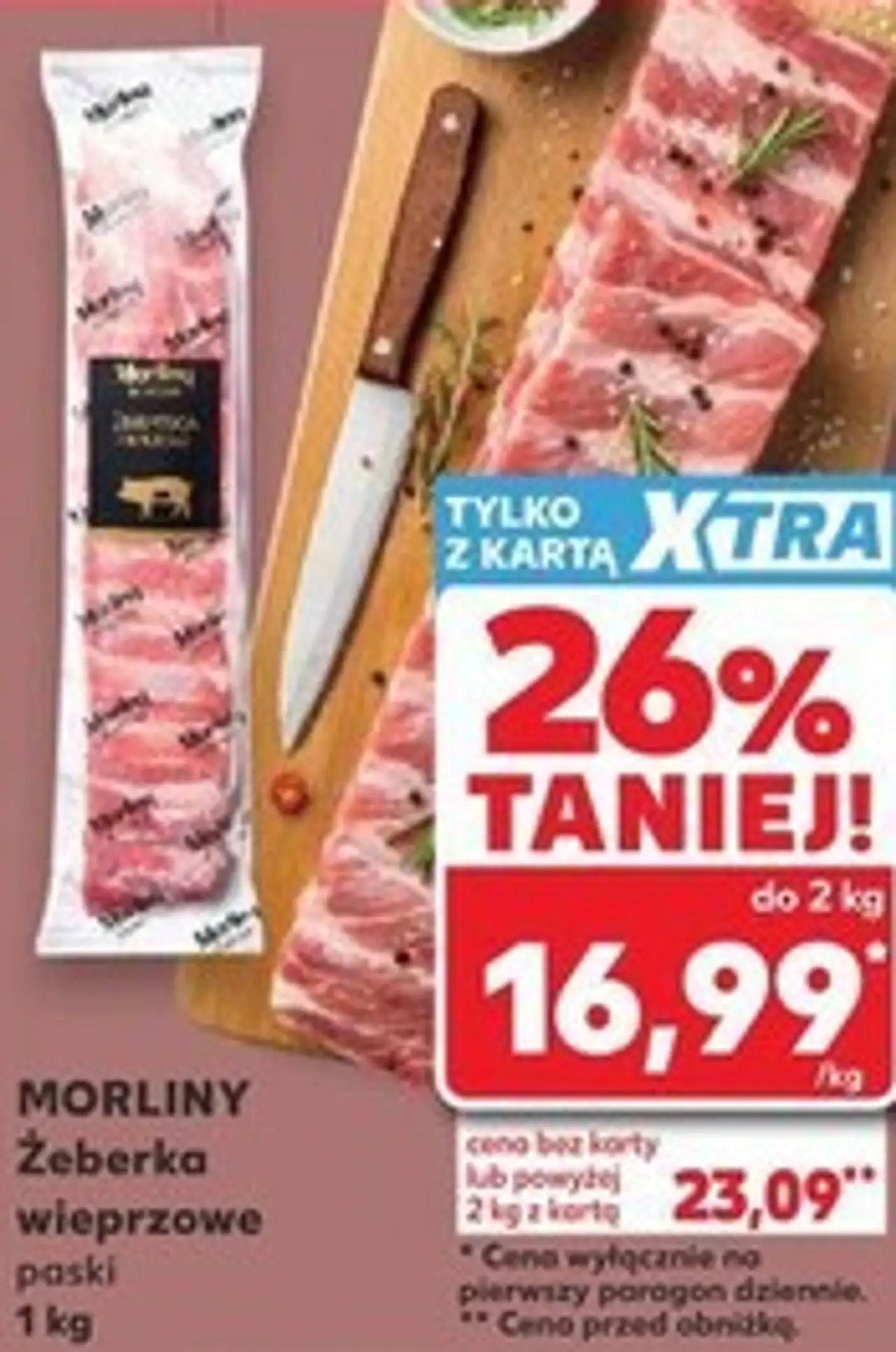 MORLINY Żeberka wieprzowe paski 1 kg