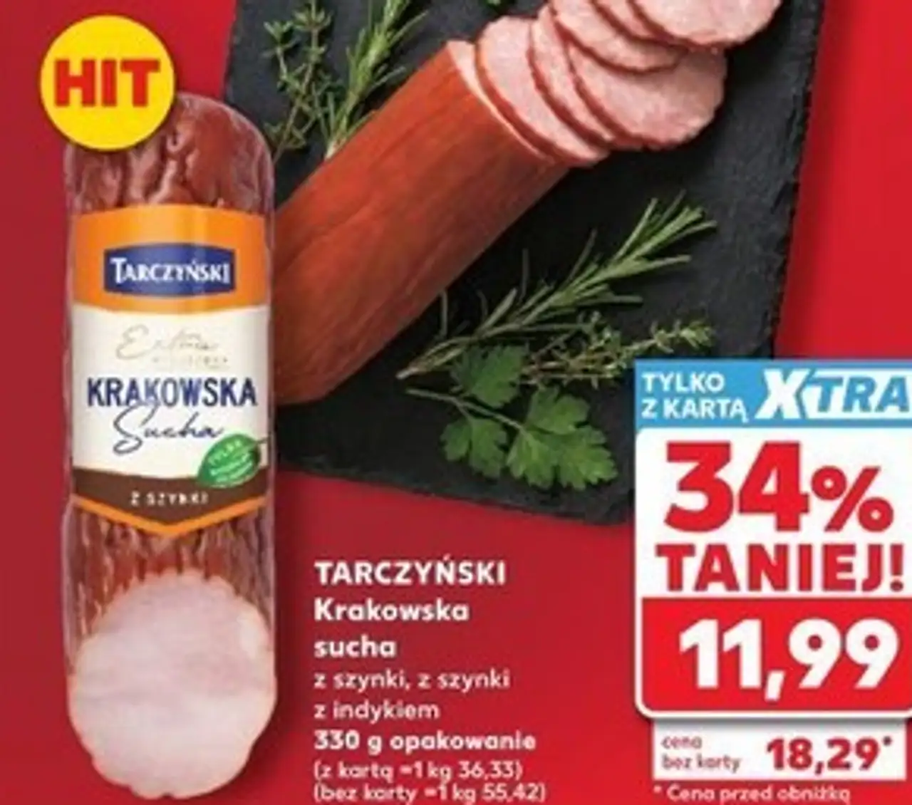 Krakowska sucha z szynki, z szynki z indykiem Tarczyński
