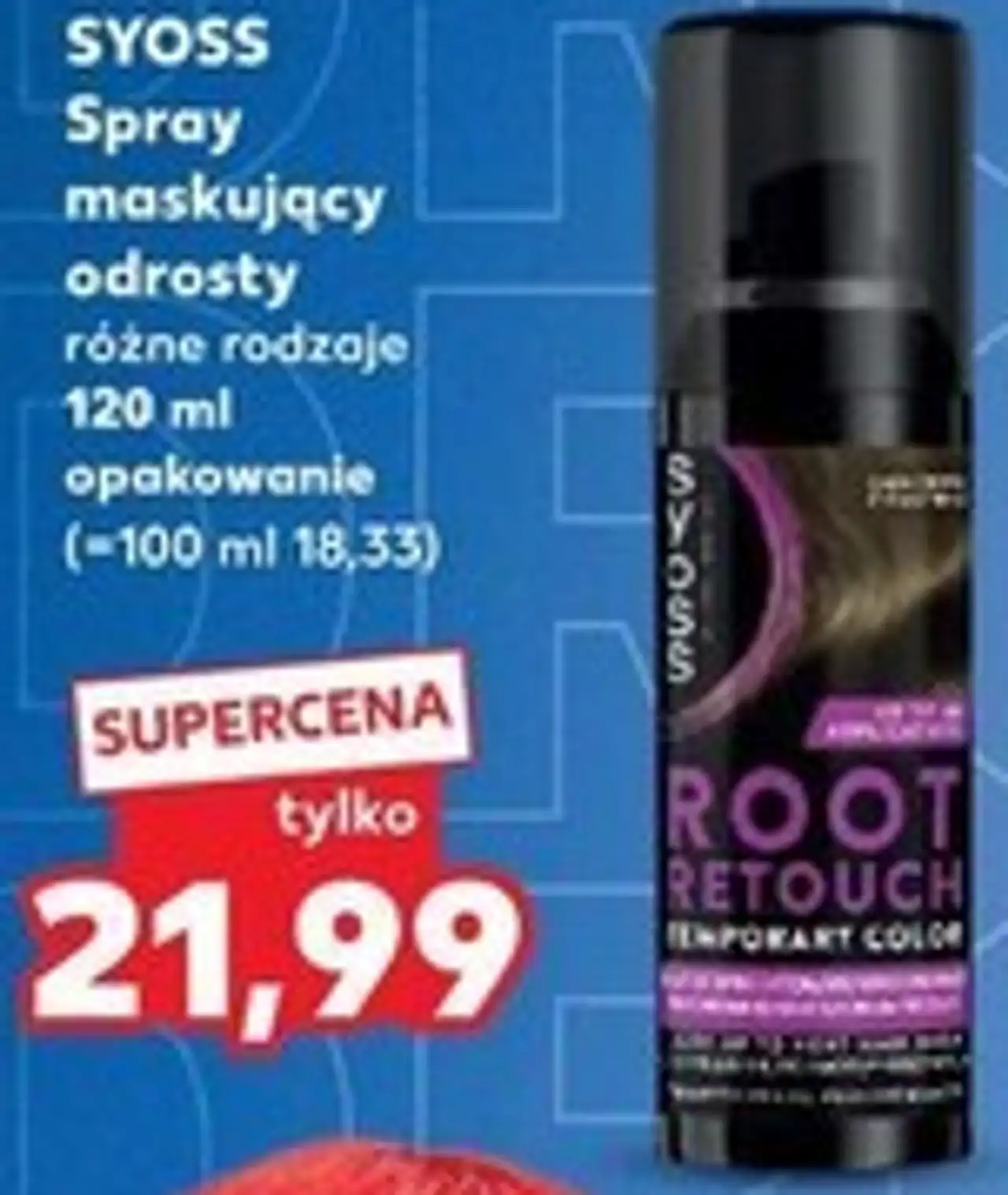 SYOSS Spray maskujący odrosty różne rodzaje 120 ml opakowanie (=100 ml 18,33)